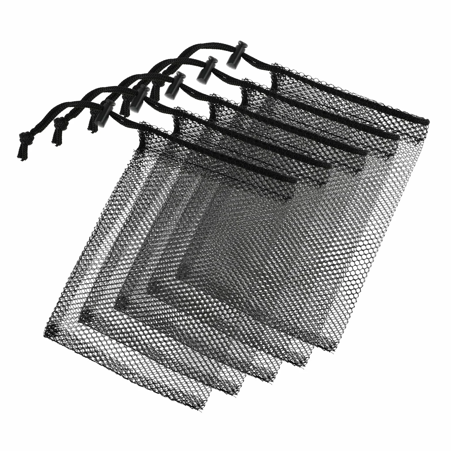 5 sztuk małych woreczków siatkowych, woreczki z organzy, 20 x 15 cm, worek ze ściągaczem, worek siatkowy, czarne woreczki siatkowe, torba siatkowa, zabawka do piasku, na podróż, kosmetyki, do