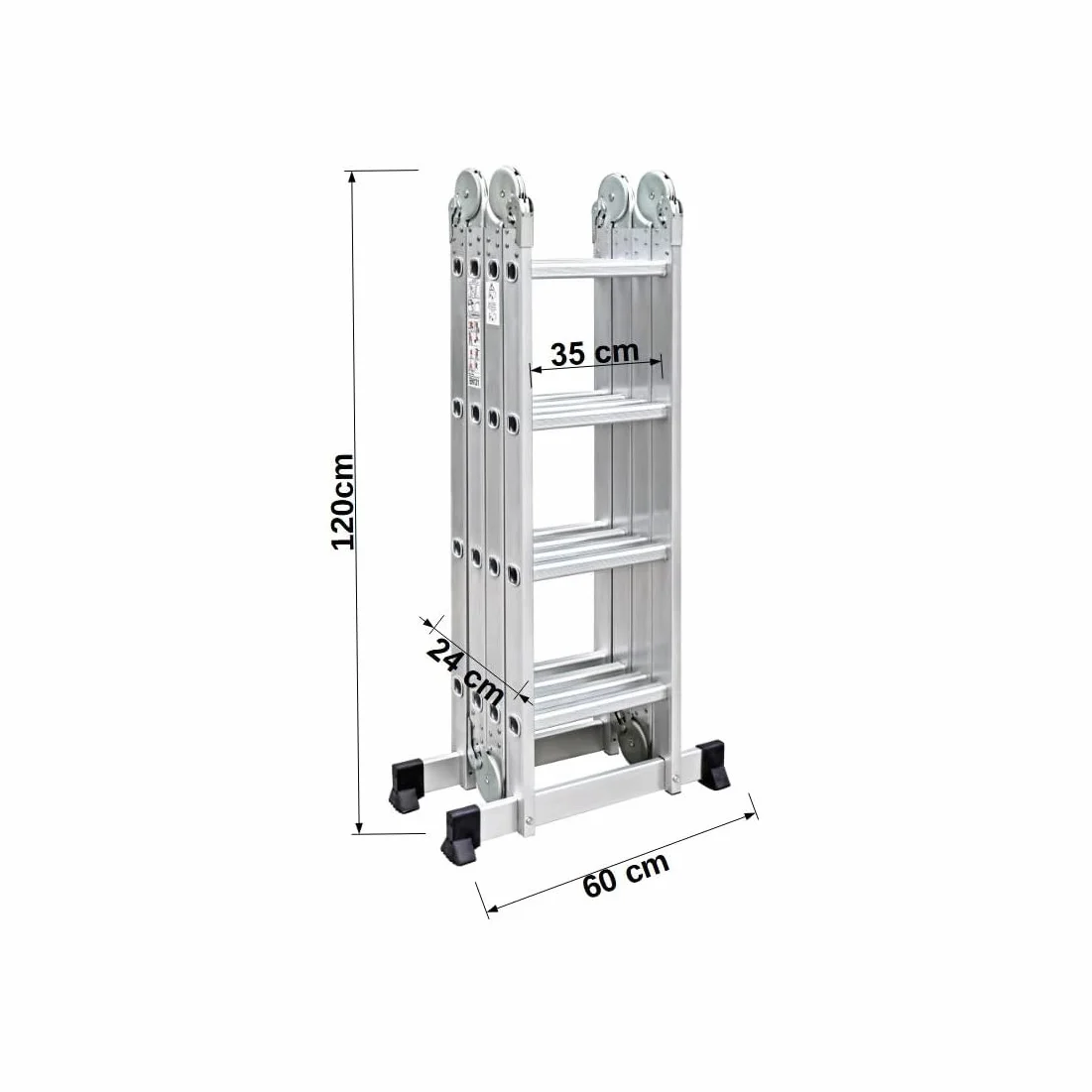 TREPPE Składana drabina przegubowa Wielofunkcyjna Aluminium 4x4 Schody 4,70m