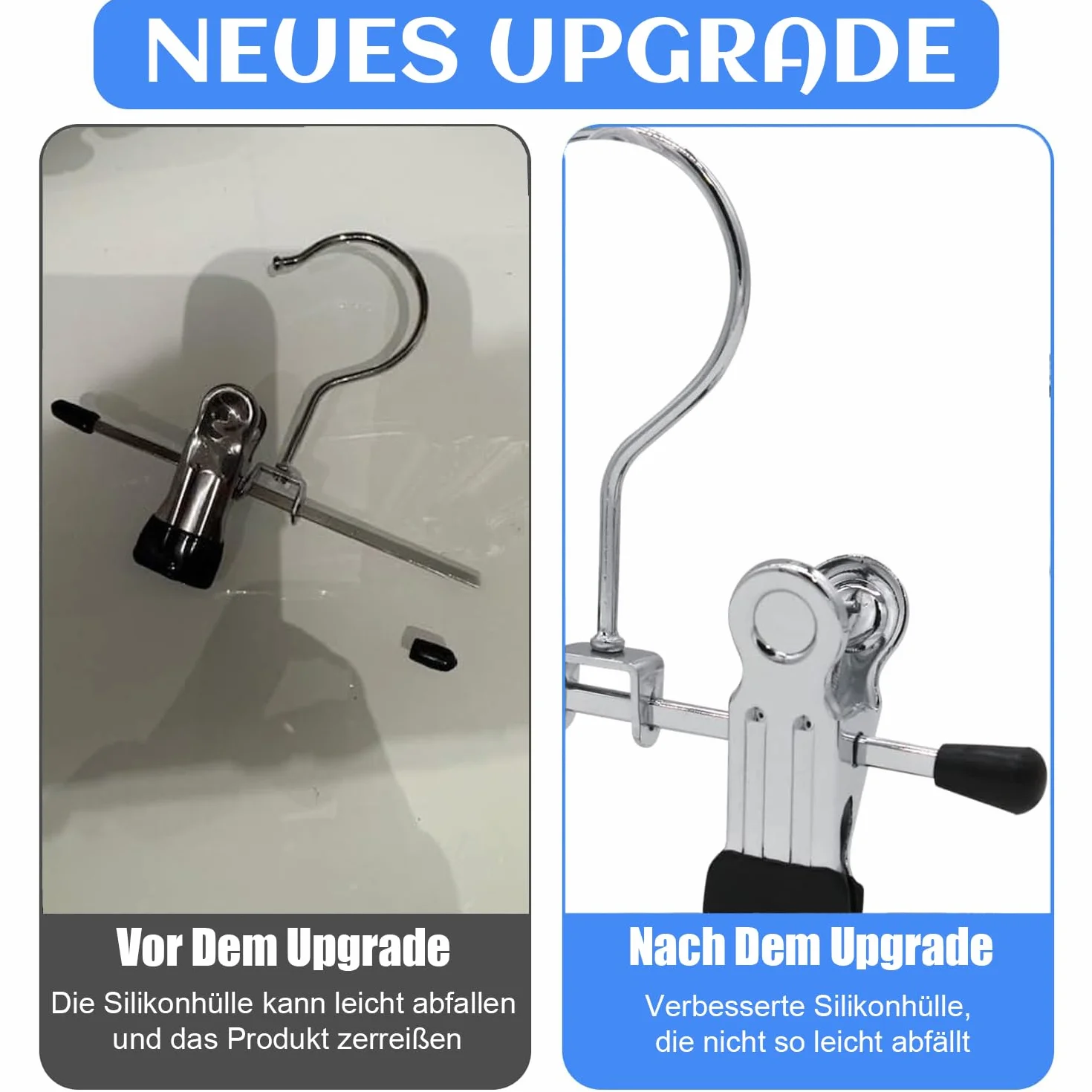 Wielofunkcyjny wieszak na ubrania z metalu, podwójne regulowane klipsy, wieszak na buty, antypoślizgowy wieszak na spodnie (9 sztuk)
