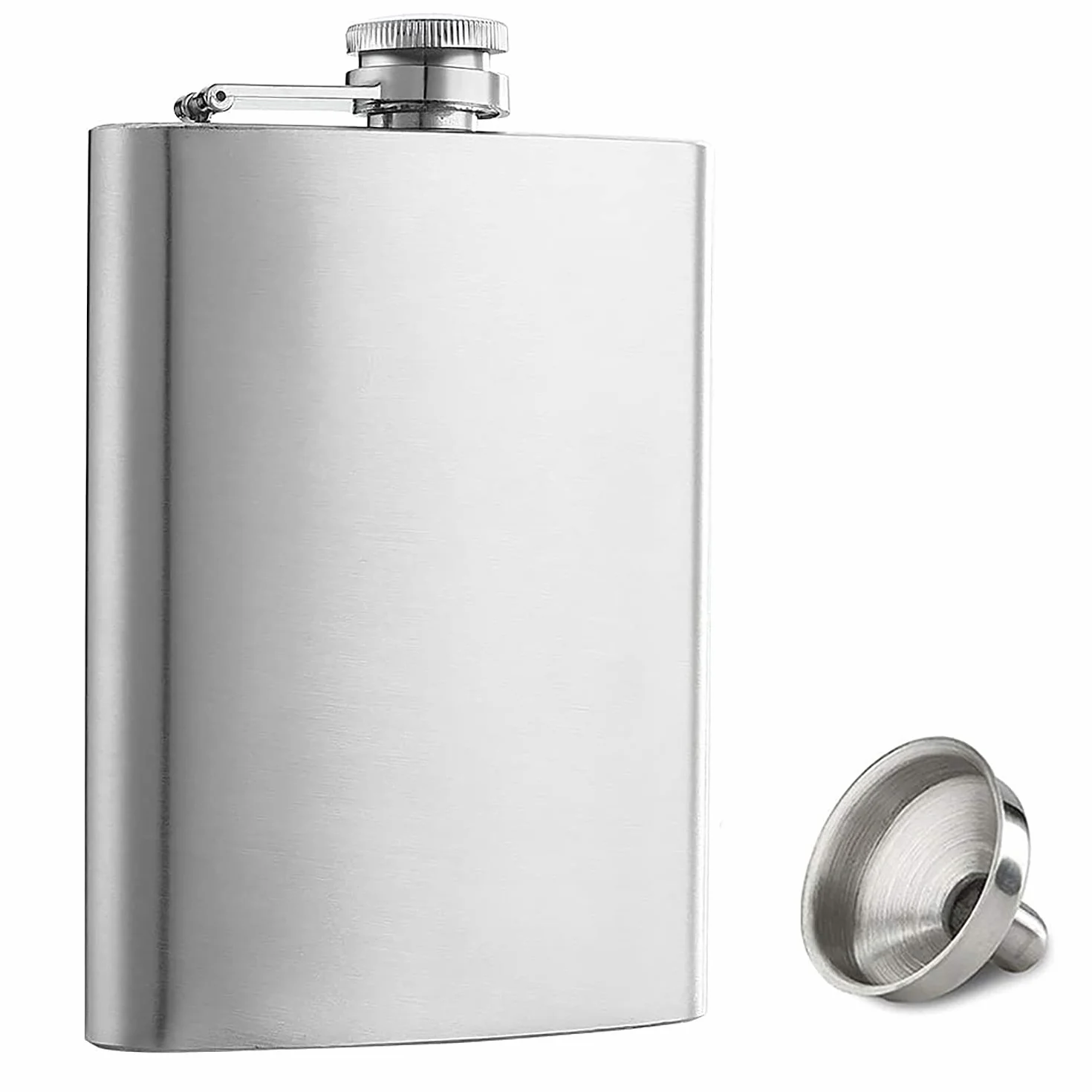 Piersiówka 237 ml, 8 oz. piersiówki dla mężczyzn z lejkiem, Piersiówka ze stali nierdzewnej 304 100% szczelna, przenośna piersiówka dla mężczyzn i kobiet