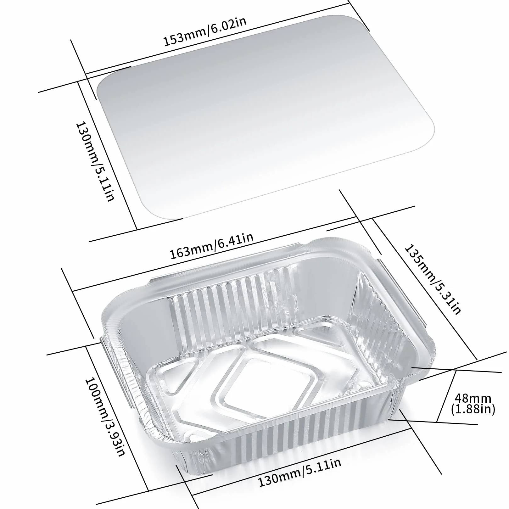 YiPHomn 30 sztuk aluminiowych tacek do grilla, forma do zapiekanek z pokrywką, z folii aluminiowej, pojemniki do pieczenia, smażenia, gotowania, 30 ml