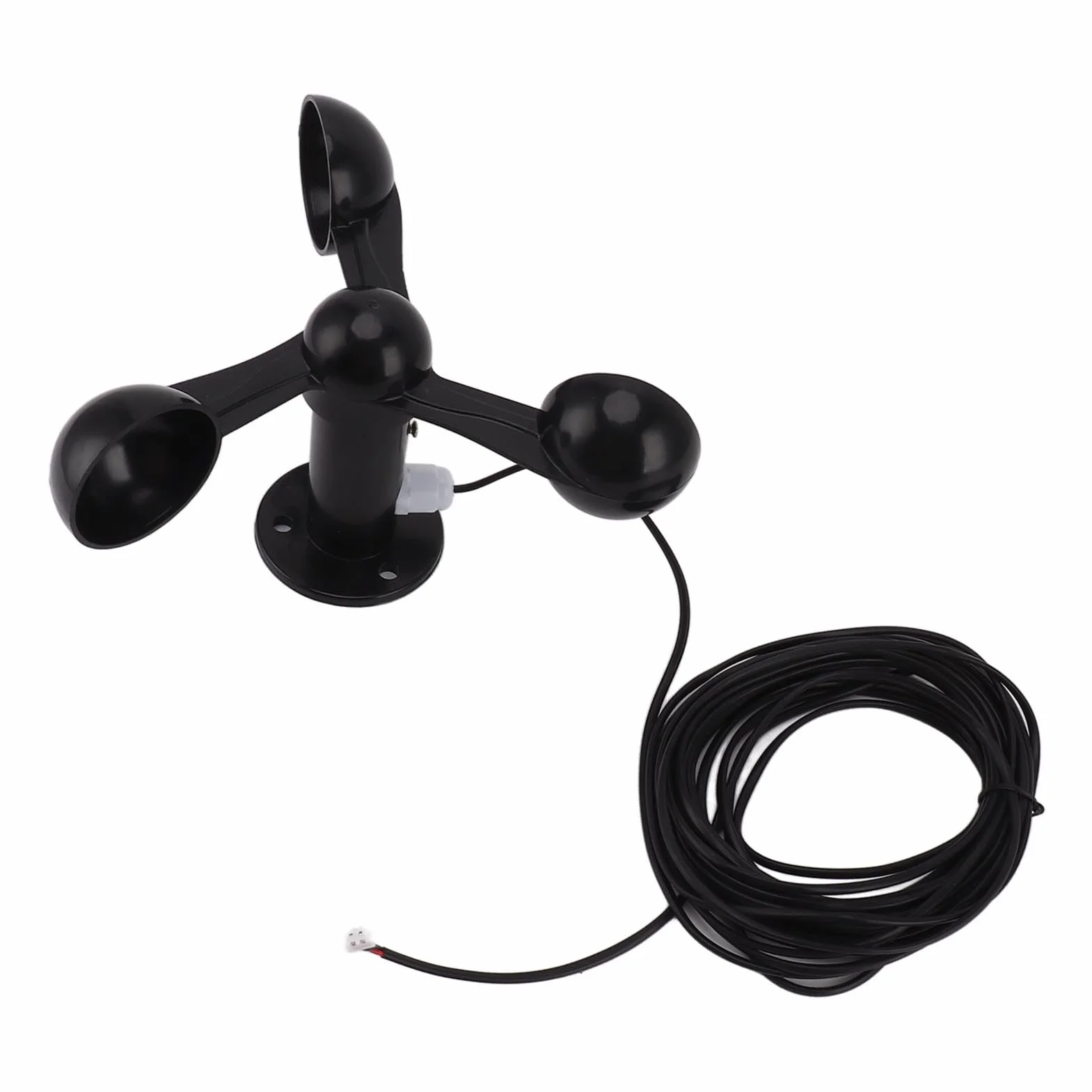 Czujnik Anemometru, Mierzy prędkość Wiatru, Zawiera Wodoodporny Kabel o Długości 8 M, Posiada Otwór Montażowy o średnicy 4 Cm, Konstrukcja Przeciwzakłóceniowa, Czujnik Prędkości