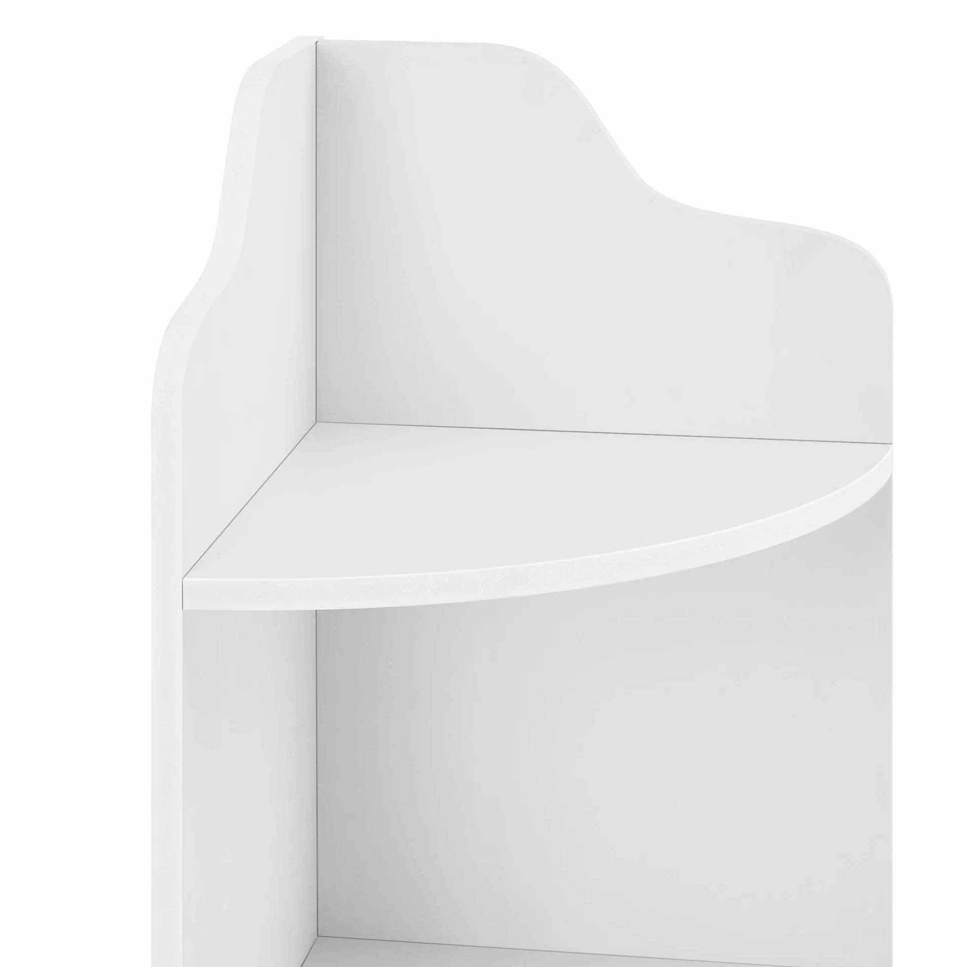 [en.casa] Regał narożny Bjurholm z 4 półkami, regał stojący, 90 x 28 x 28 cm, regał wnękowy z WPC biały
