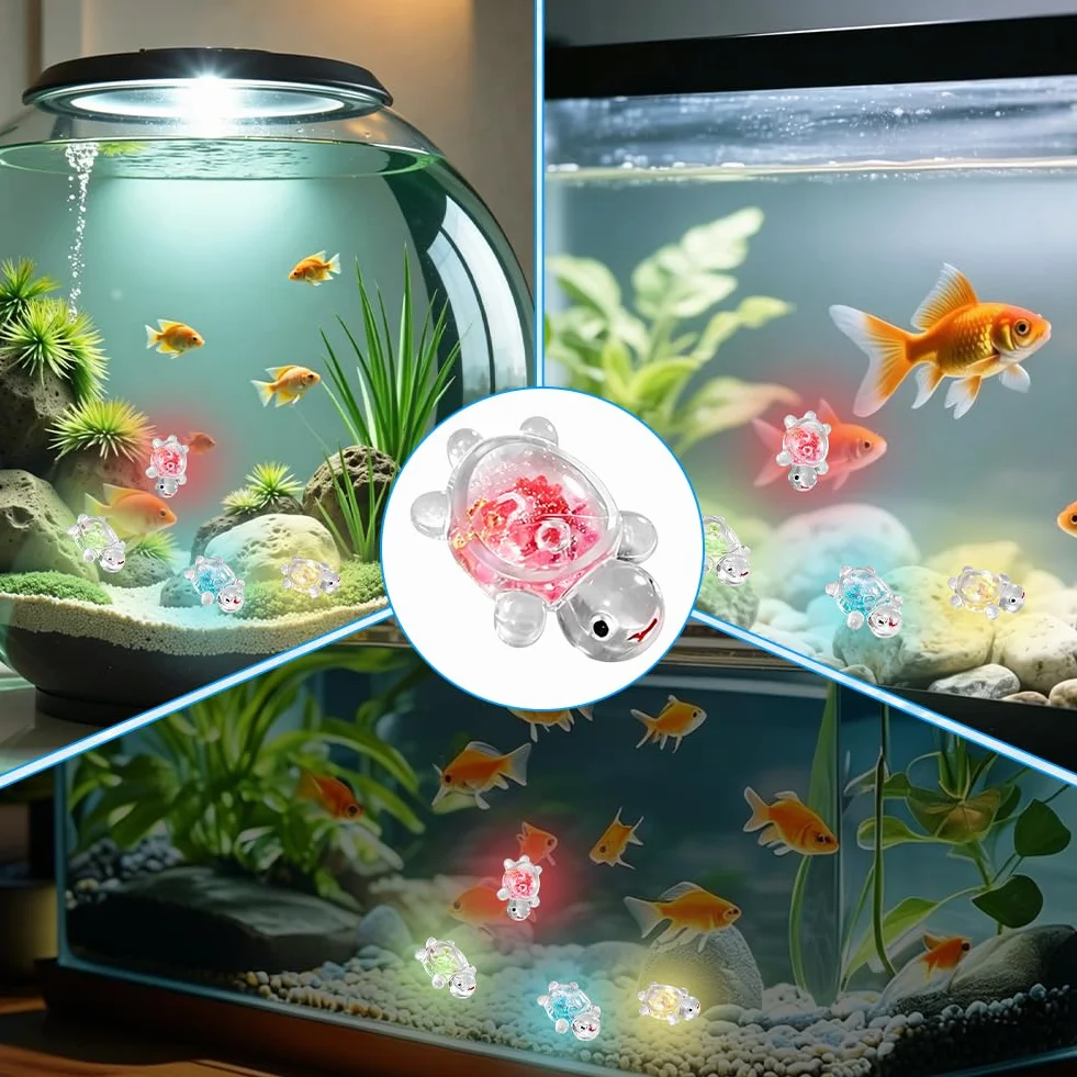 20 sztuk mini świecących żółwi z żywicy – kolorowe miniaturowe świecące żółwie, miniaturowe figurki, "zrób to sam", dekoracja do akwarium, ogrodu, doniczki, biurka i dekoracji domu