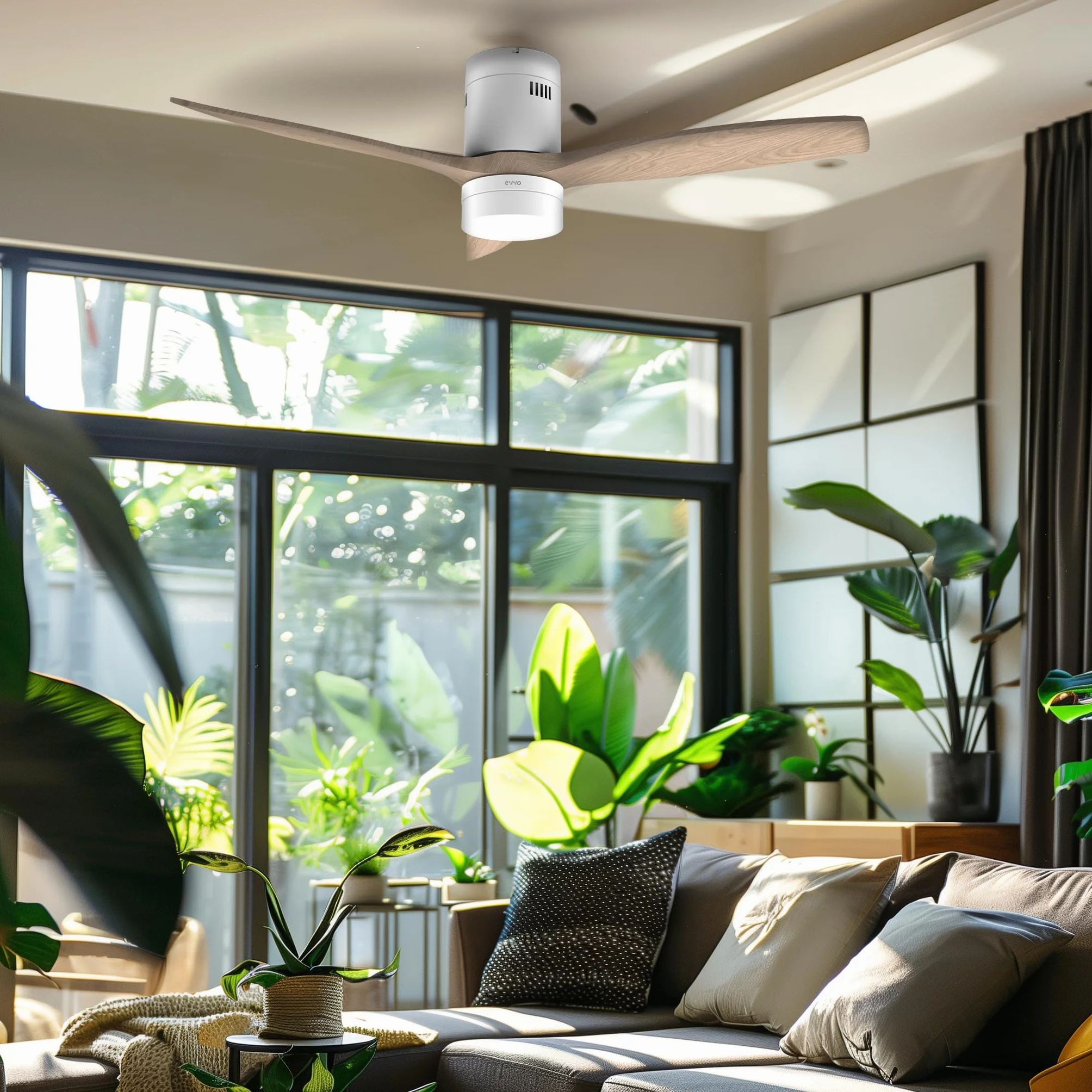 EVVO Wentylator sufitowy LED WIFI 132 cm 40 W IP44 V551