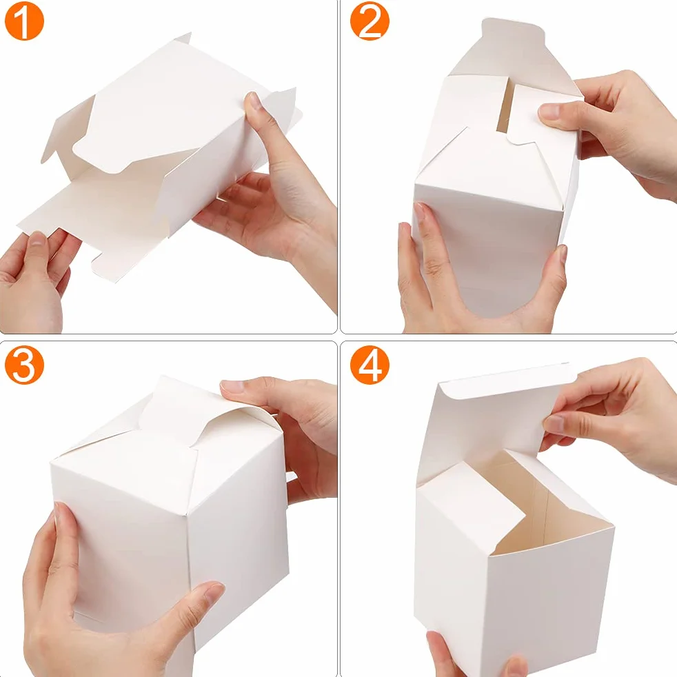 Białe pudełka prezentowe papierowe z pokrywkami 10x9x9 cm 50 szt.