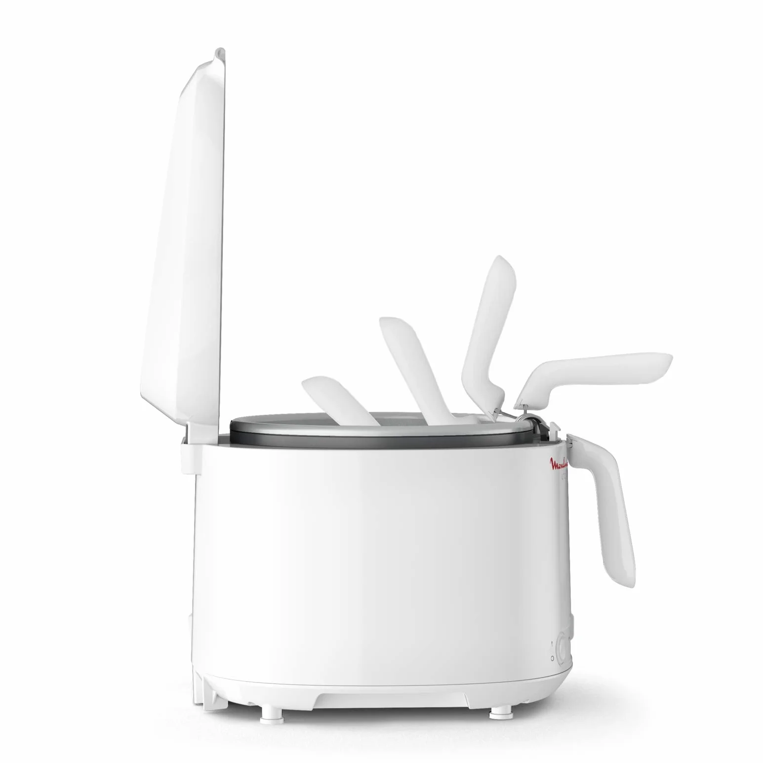 Moulinex AF2031 Uno frytkownica, pojemność 1 kg dla 4 osób, pojemność oleju 1,8 l, biała