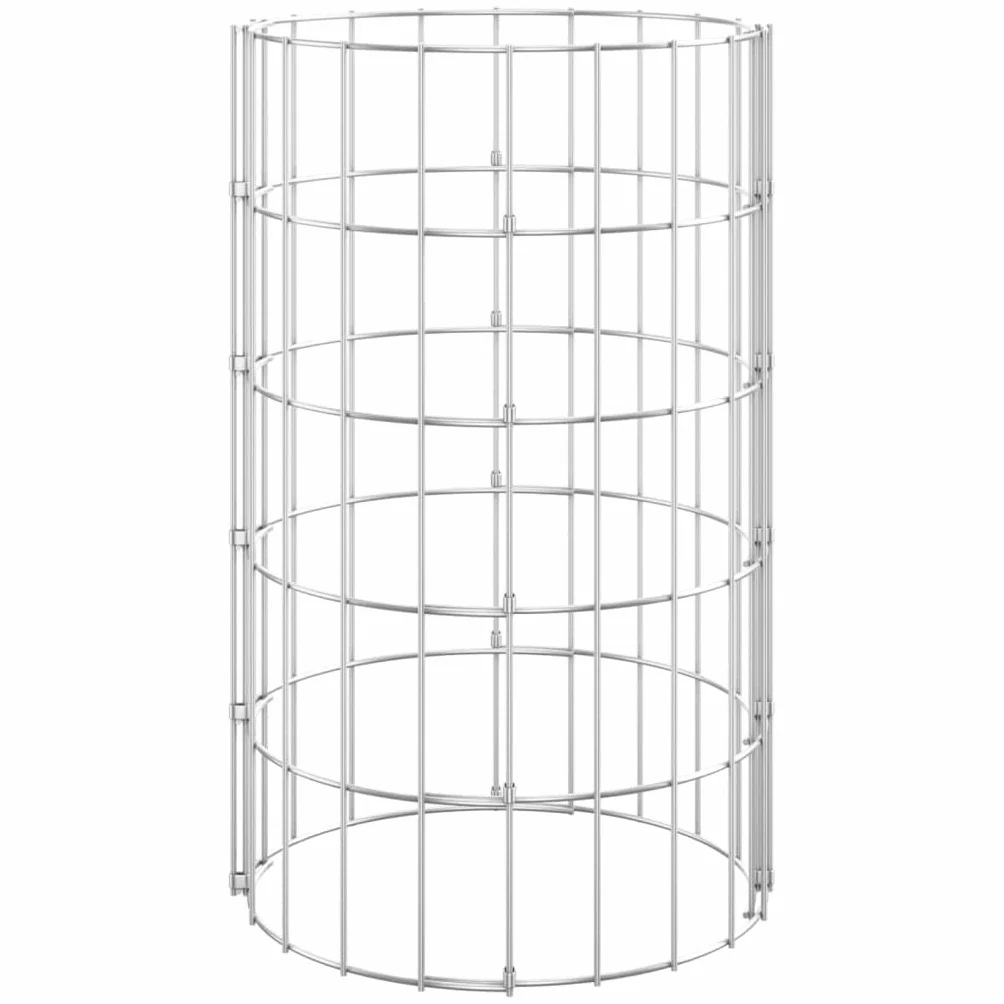 vidaXL Okrągły słup gabionowy, galwanizowana stal, Ø30x50 cm, klatki gabionowe, słup gabionowy, klatka gabionowa, klatka gabionowa, słupy gabionowe