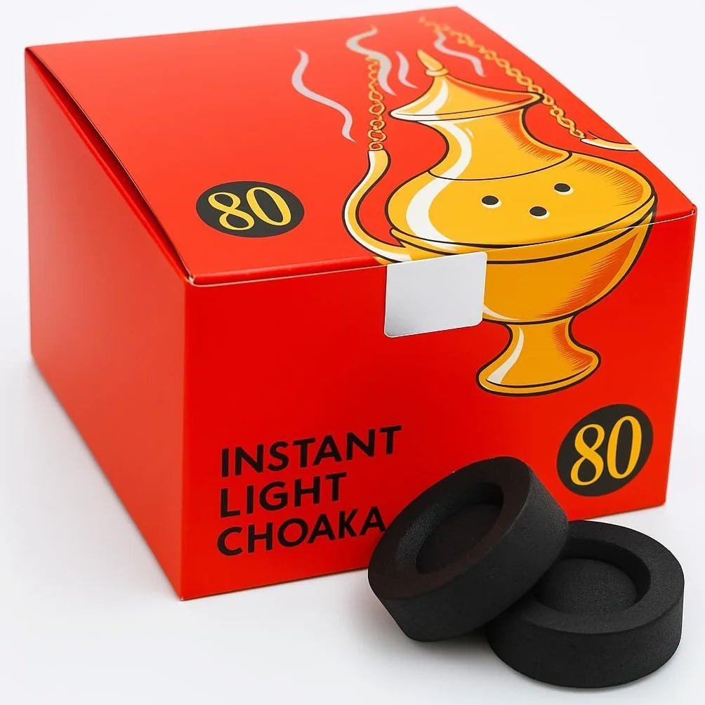 Shisha Hookah Charcoal Intense Shish Bahkoor Instant Light Premium Quick Lighting (1 pudełko (80 naczyń)))