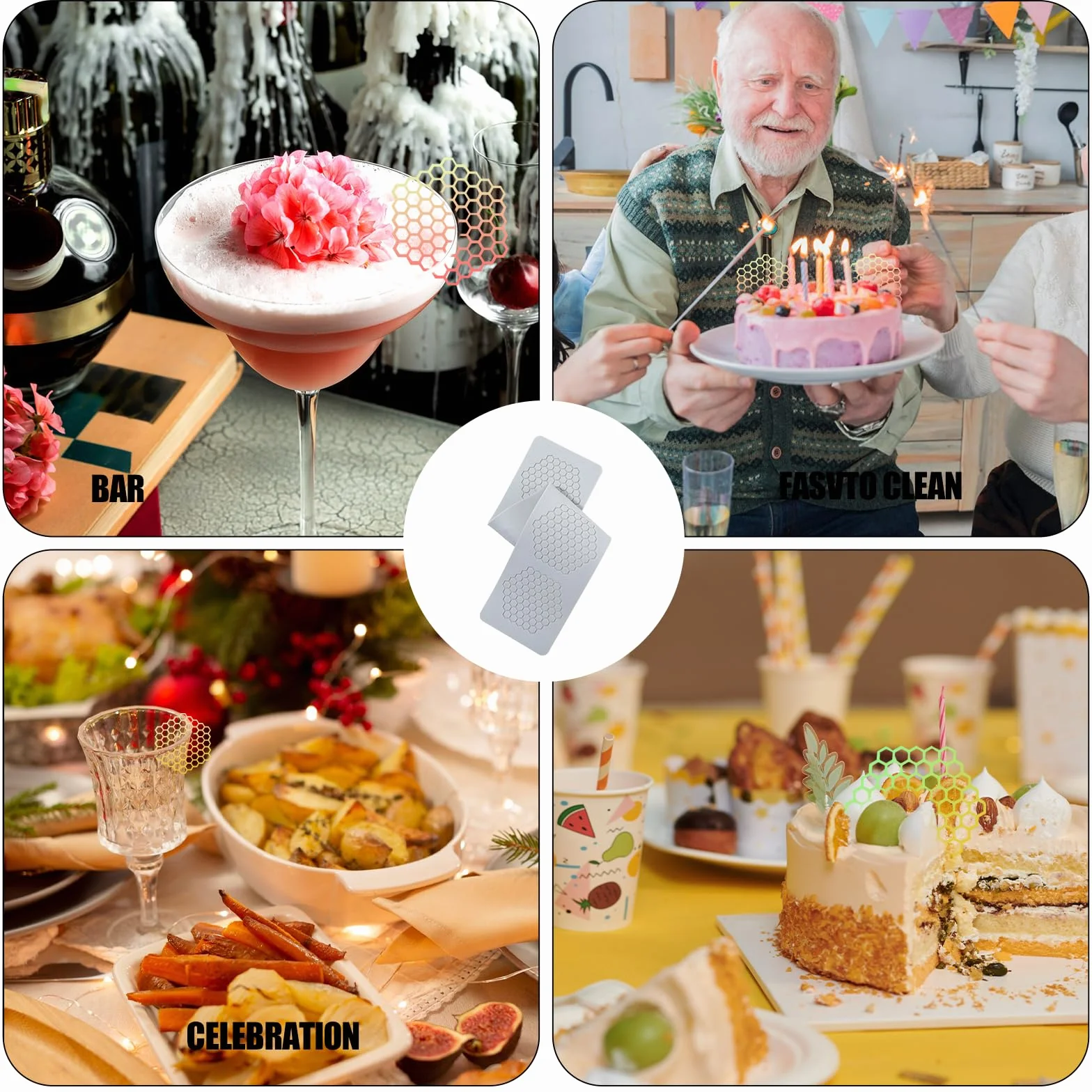 Qianyu Silikonowe formy do ciast o strukturze plastra miodu, 3D, ul, cukierki, silikonowe formy do pieczenia, gliny polimerowej, cukru, czekolady, cukierków, rzemiosła, deserów, imprez, babeczek,
