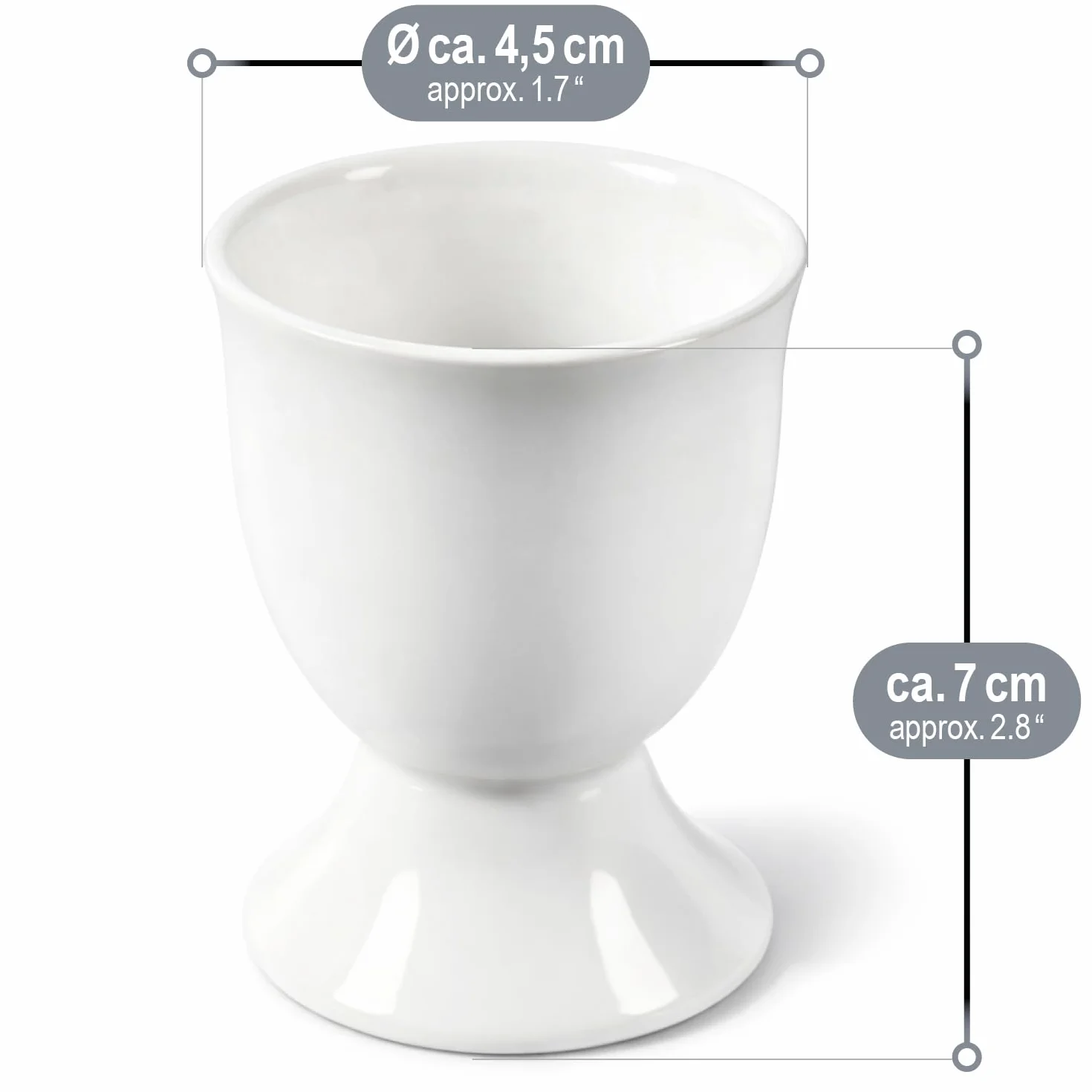 com-four® 6x Podstawki na Jajka z Ceramiki, biale uchwyty do stolu lub kuchni, do zmywarki i mikrofalówki, klasyczny zestaw (6 sztuk - Klasyczne)