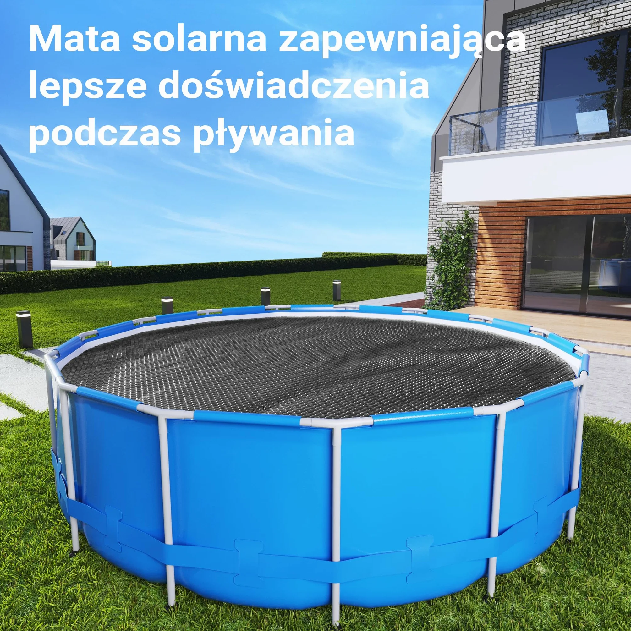 Wiltec Folia solarna do basenu Ø 3,6 m, czarna, ogrzewanie basenu z folii PE o grubości 120 µ, pokrywa basenowa plandeka basenowa folia solarna okrągła