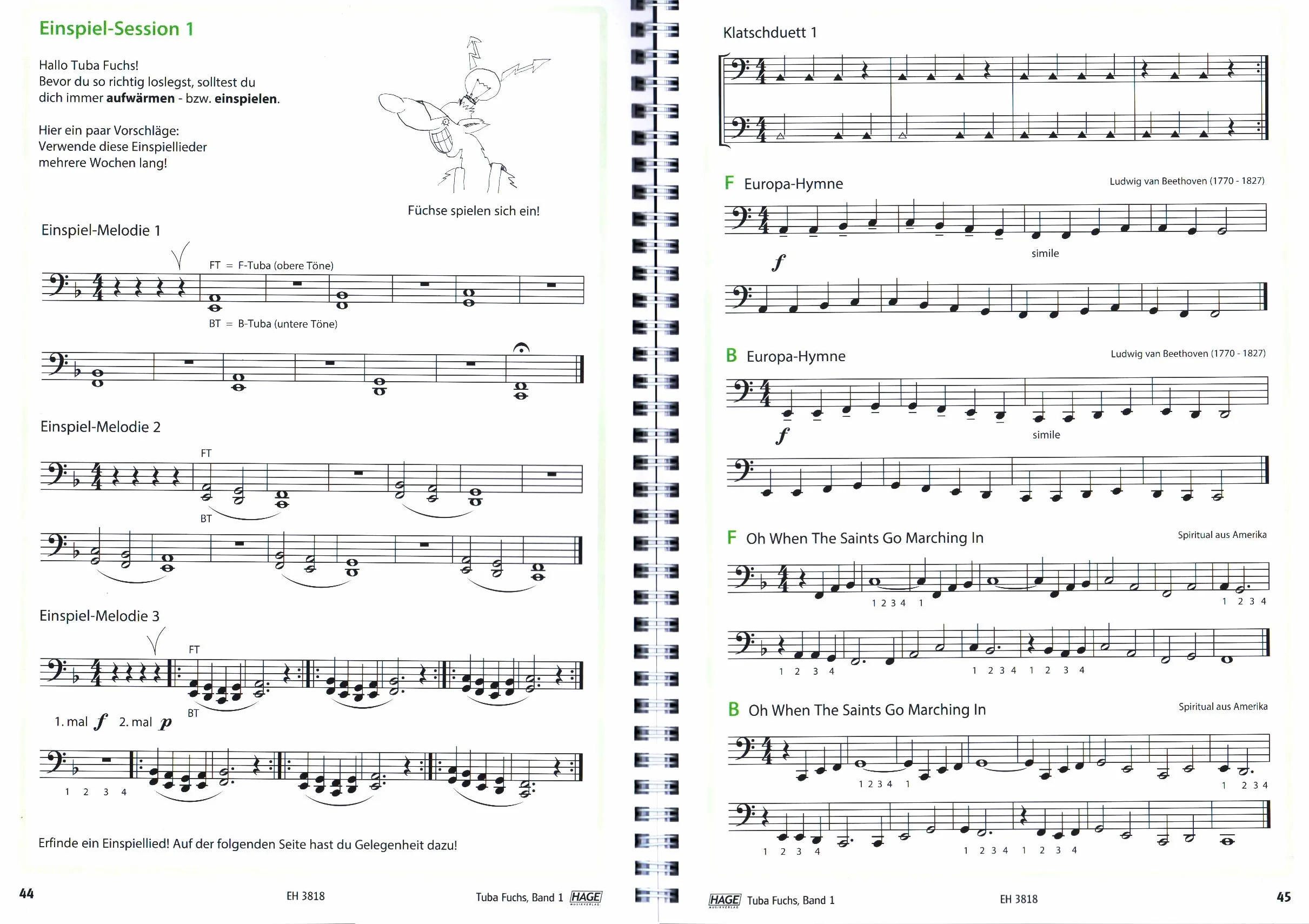 Tuba Fuchs Band 1 - genialne i zabawne tubki szkoły - podręcznik z CD - Hage Verlag EH3818 9783866264274
