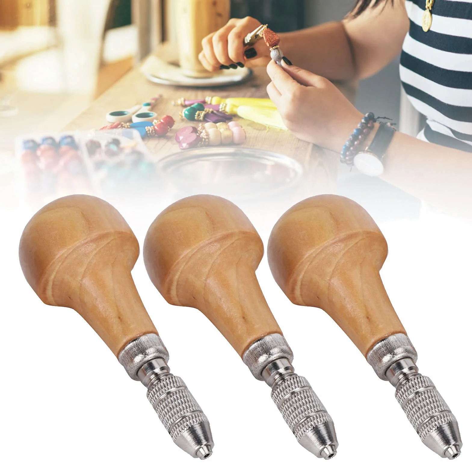 Ejoyous Pin Vise Hand Drill, Wielofunkcyjny do Rękodzieła DIY, Nadaje się do Różnych Materiałów, Wysokiej Jakości Materiał z Wygodną Rękojeścią
