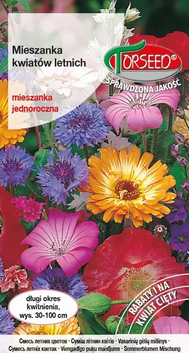 Mieszanka żywych kwiatów letnich - długo kwitnące rośliny jednoroczne, idealne do ogrodów i bukietów, wysokość 30-100 cm (5 g)