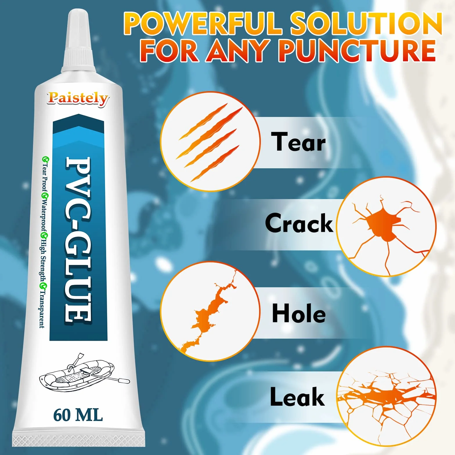 Paddling Pool Repair Kit，Ulow - Set di riparazione per gommoni Sup per piscina Zestaw naprawczy do basenu, odporny na s髄, gor?c? wod? i dzia?anie promieni UV