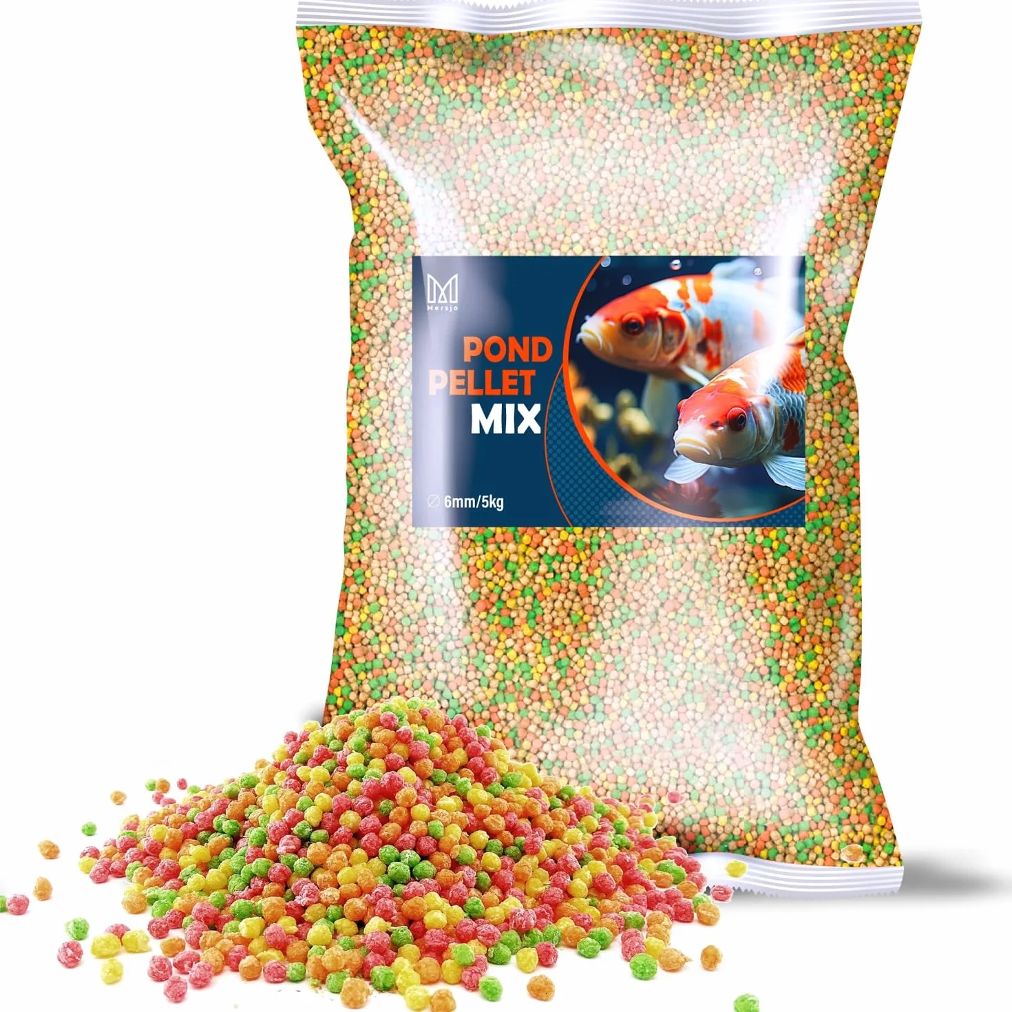 Karma dla ryb stawowych, karma dla ryb stawowych, pływająca karma do codziennego karmienia, 5 kg, ziarnistość 6 mm