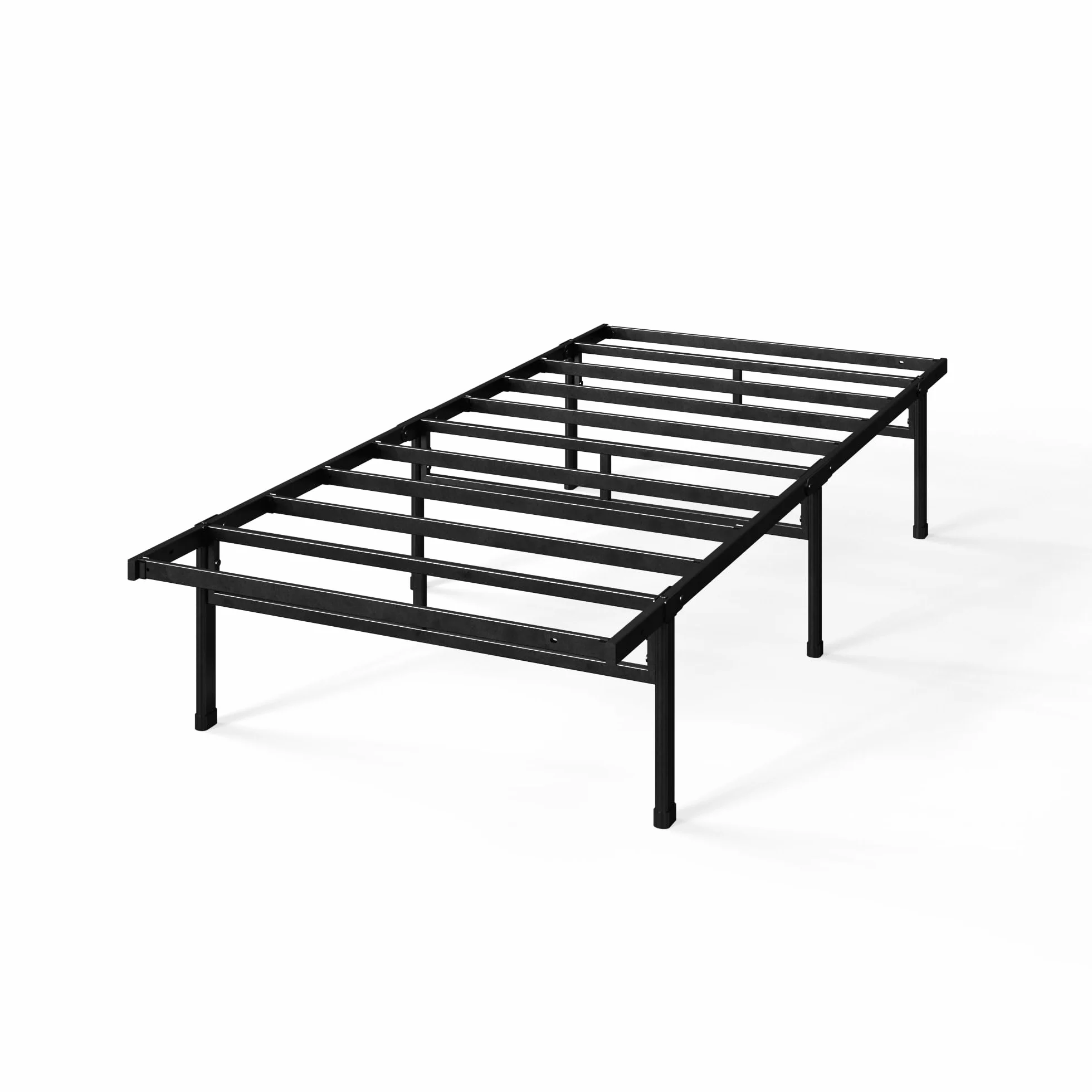 Zinus Justin łóżko 90 x 200 cm – wysokość 36 cm z miejscem do przechowywania pod łóżkiem – metalowa platforma – czarne
