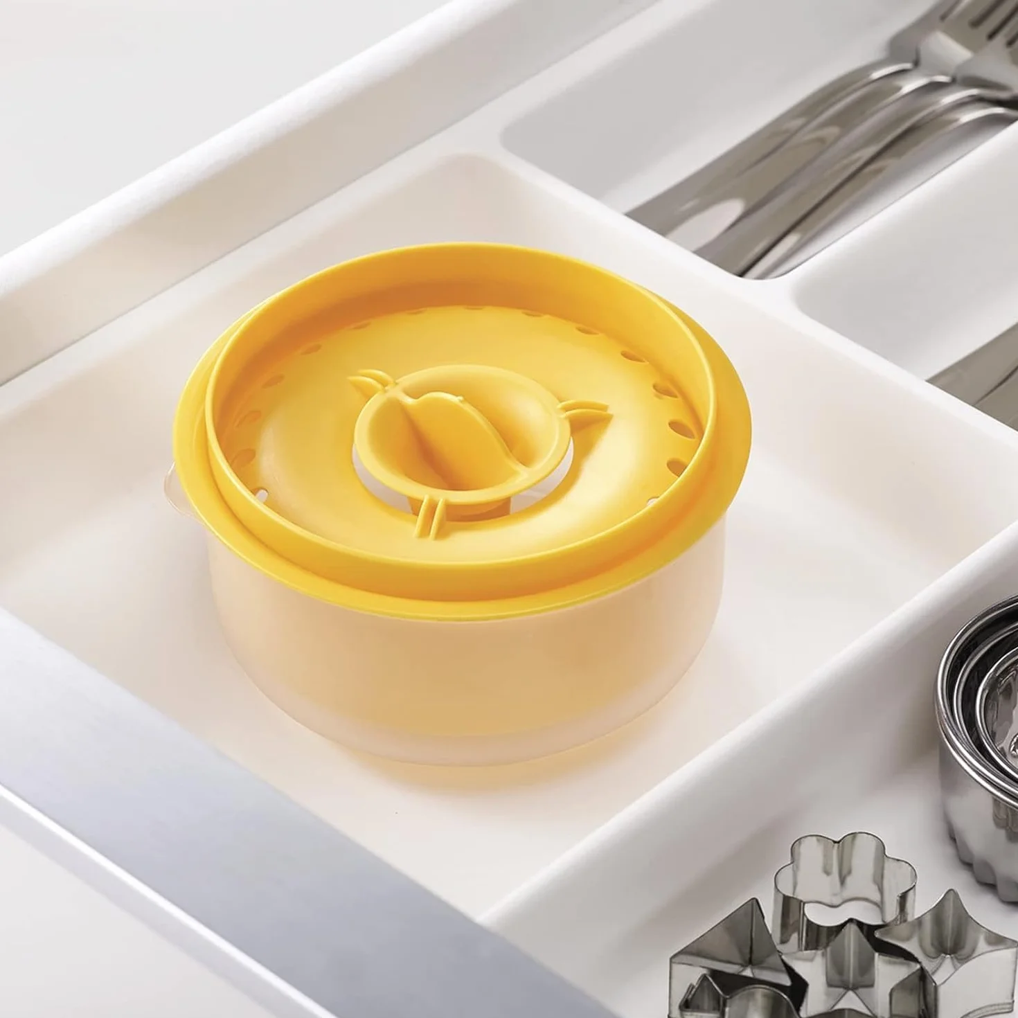 Separator do jajek mini, rozdzielacz białek i żółtek, narzędzie kuchenne żółty
