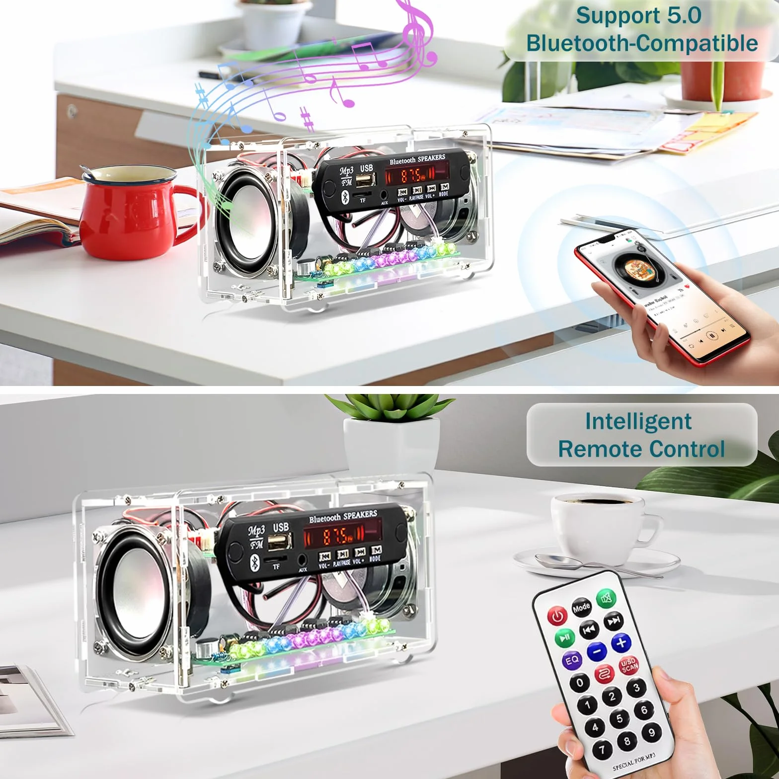 Zestawy do ćwiczeń lutowania, zestaw radia FM, zestaw głośników Bluetooth, elektroniczne zestawy projektowe dla dorosłych, mini zestaw wzmacniaczy dźwięku domowego z cyfrowym wyświetlaczem