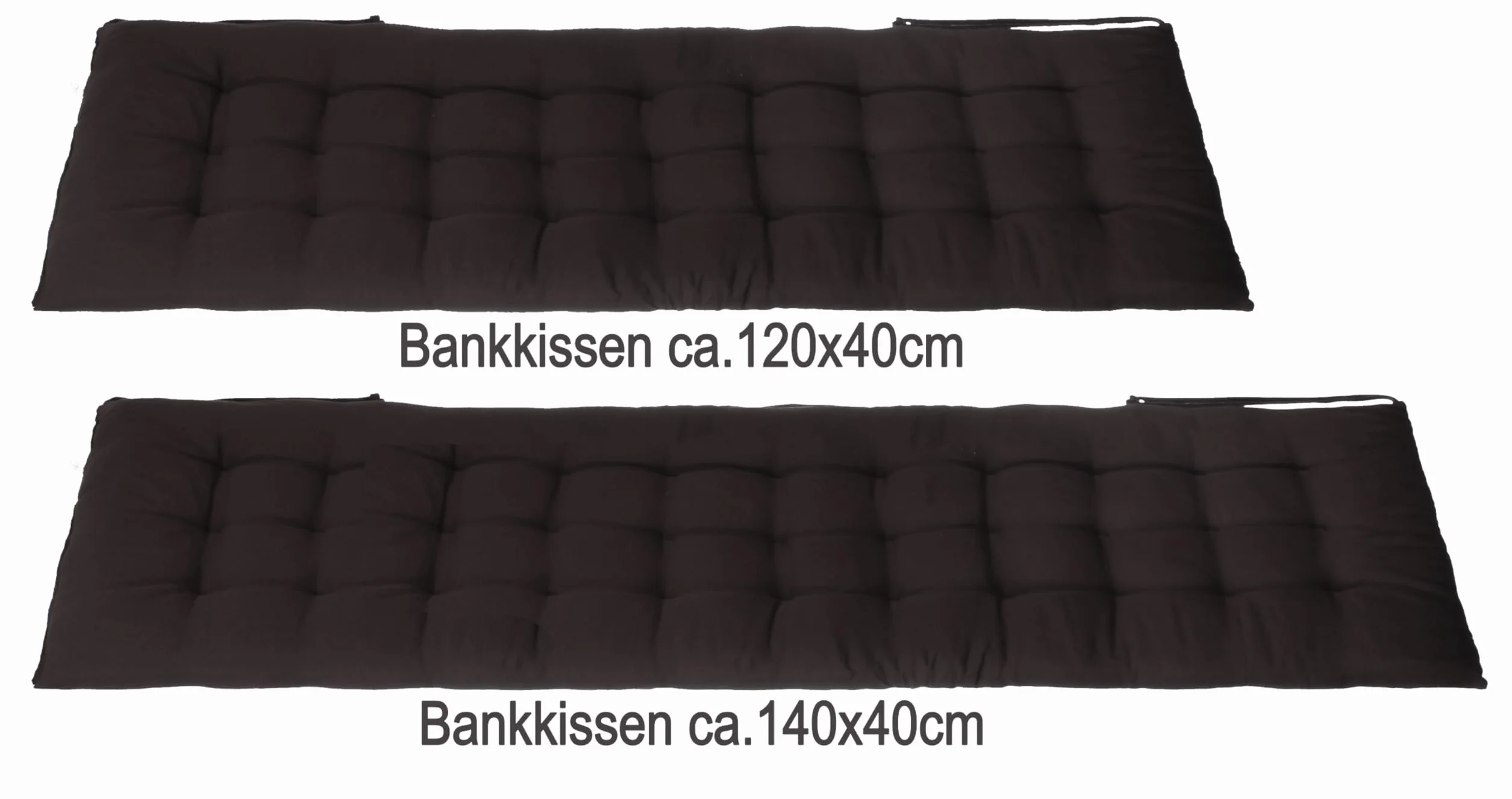 Brandsseller Poduszka na ławkę, do użytku na zewnątrz/do wnętrz, 27 pikowań (ok. 120 x 40 x 4 cm, antracytowa)