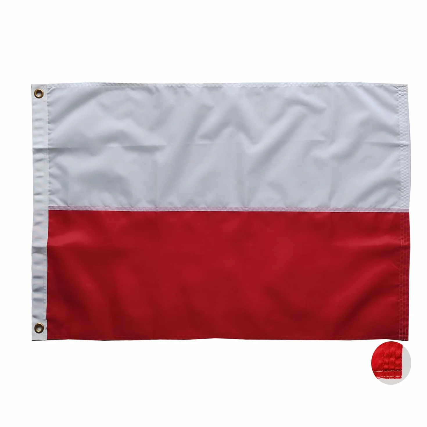 Polski Flaga 60 x 90 cm - Szyte Paski 210D Heavy Duty Poliestrowa Na Zewnątrz Nylonowa z Mosiężnymi Przepustkami