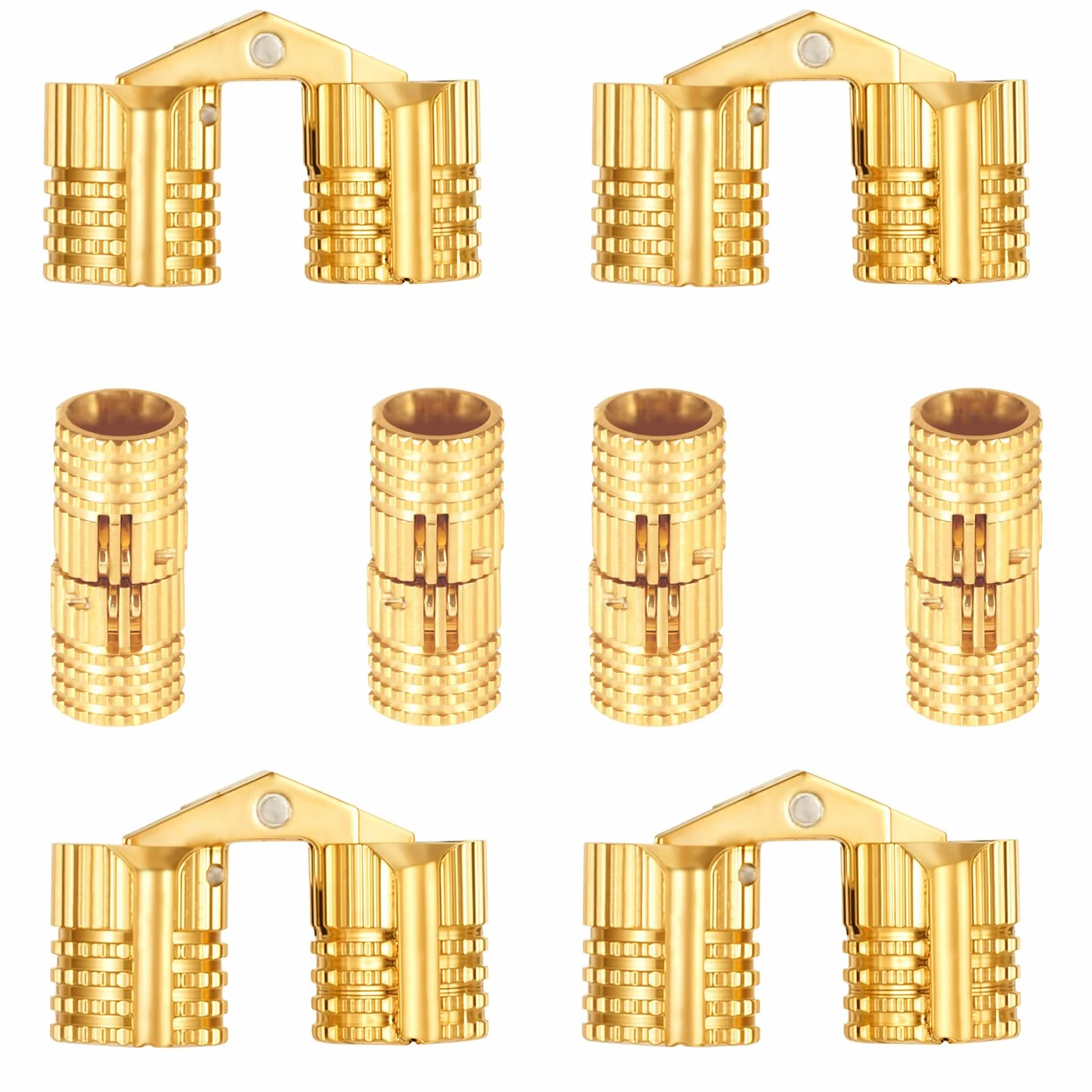 Zawiasy mosiężne, 8 sztuk 10 mm, mosiężne zawiasy beczkowe, niewidoczne, ukryte miedziane zawiasy miedziane, niewidoczne zawiasy baryłkowe, niewidoczne zawiasy meblowe, do pudełek na prezent DIY