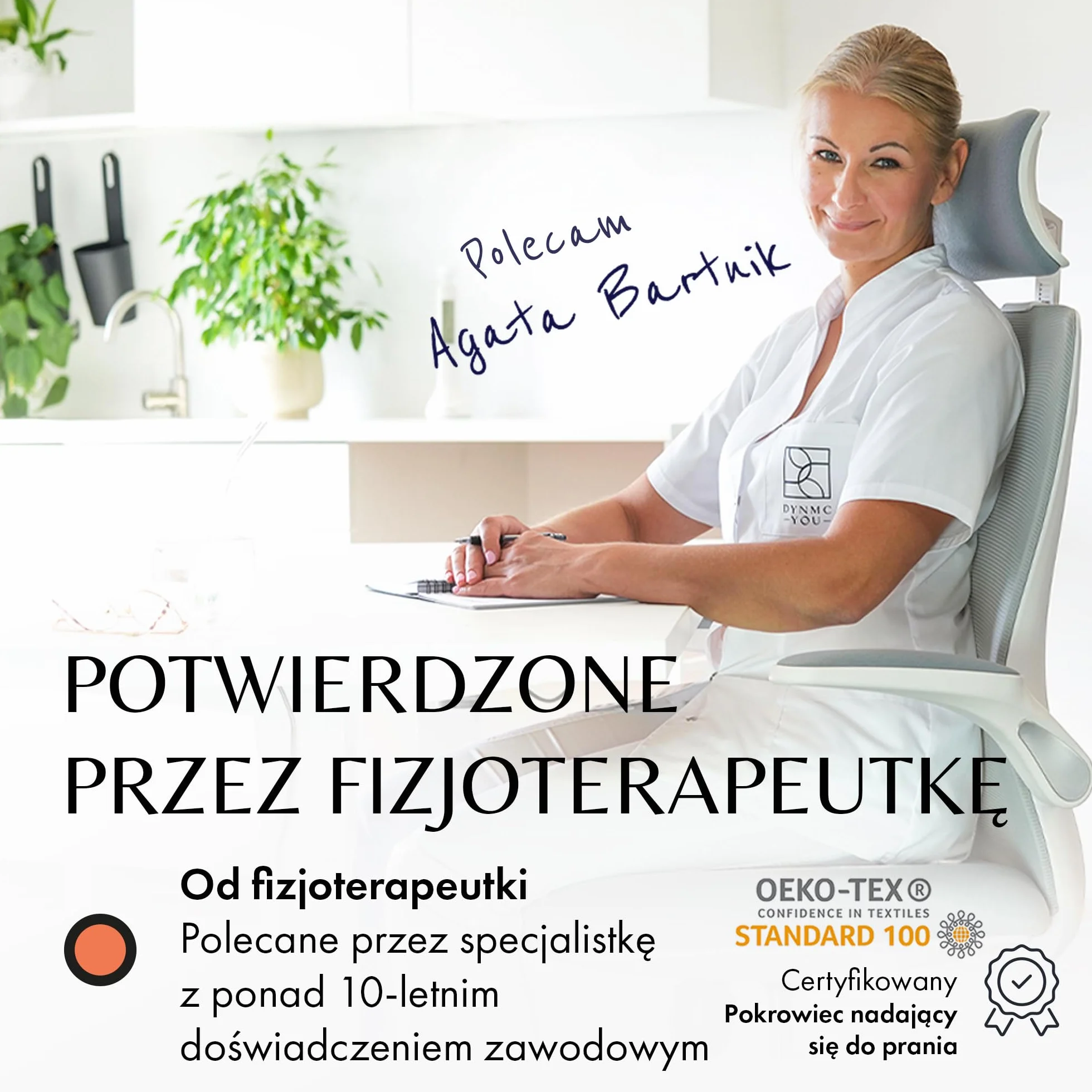 Wygodna poduszka pod kolana dla osób śpiących na boku, w ciąży - Średnio twarda wykonana z pianki z pamięcią kształtu i miękkiego pokrowca OEKO-TEX, poduszka lędźwiowa DYNMC YOU - Szara