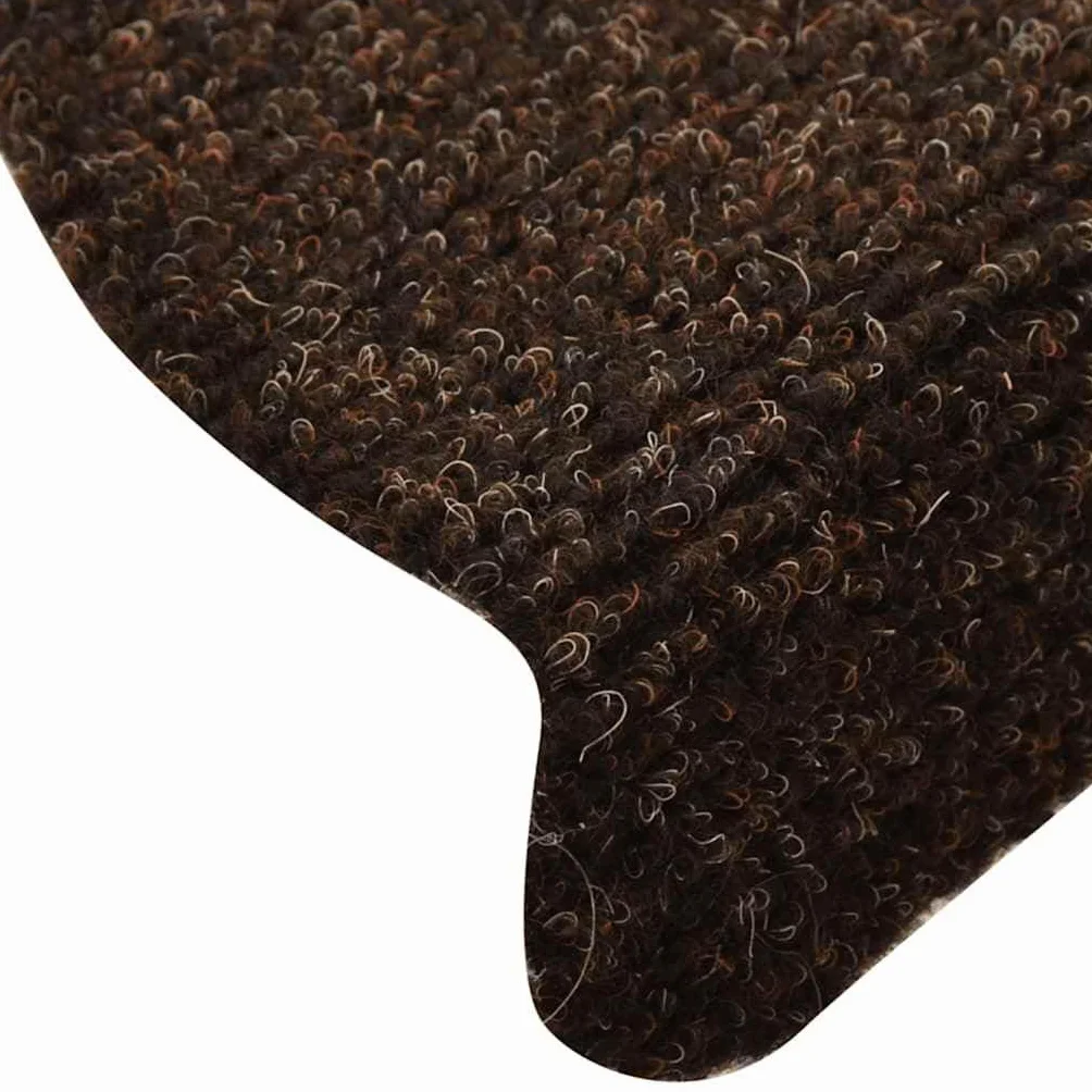 vidaXL Maty na schody samoprzylepne 15 szt. 65x21x4 cm Brązowe półokrągłe duże