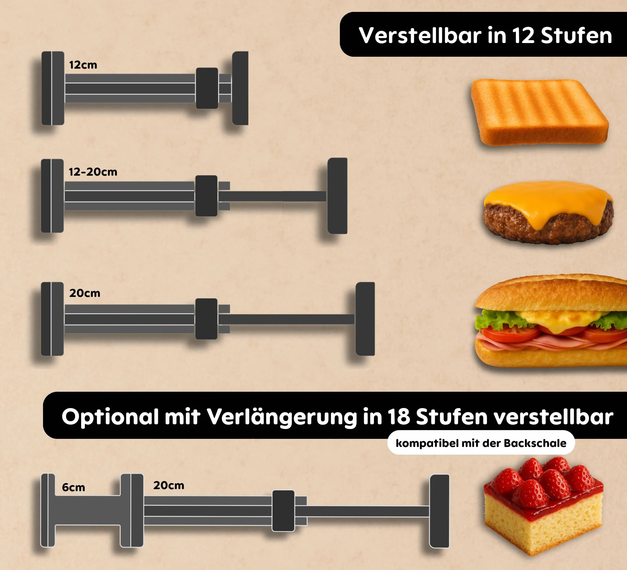 Wspornik dystansowy V3 (bez dodatków, do Optigrill 2 w 1/4 w 1)