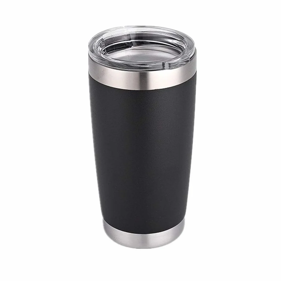 Kubek termo ze stali nierdzewnej 20oz czarny podwójna ściana izolowany