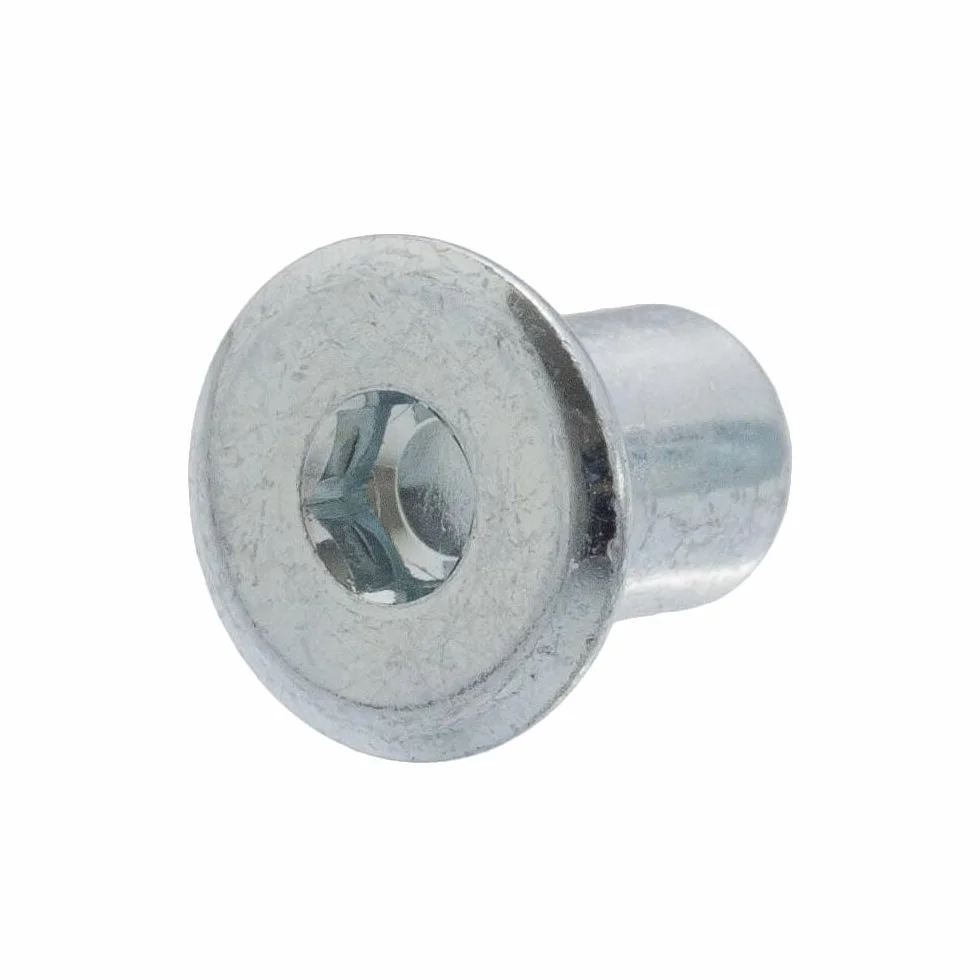 Nakrętka tulejowa z płaskim łbem M5 x 11 Stal ocynkowana 10 sztuk, Tulejka meblowa na imbus s=5mm