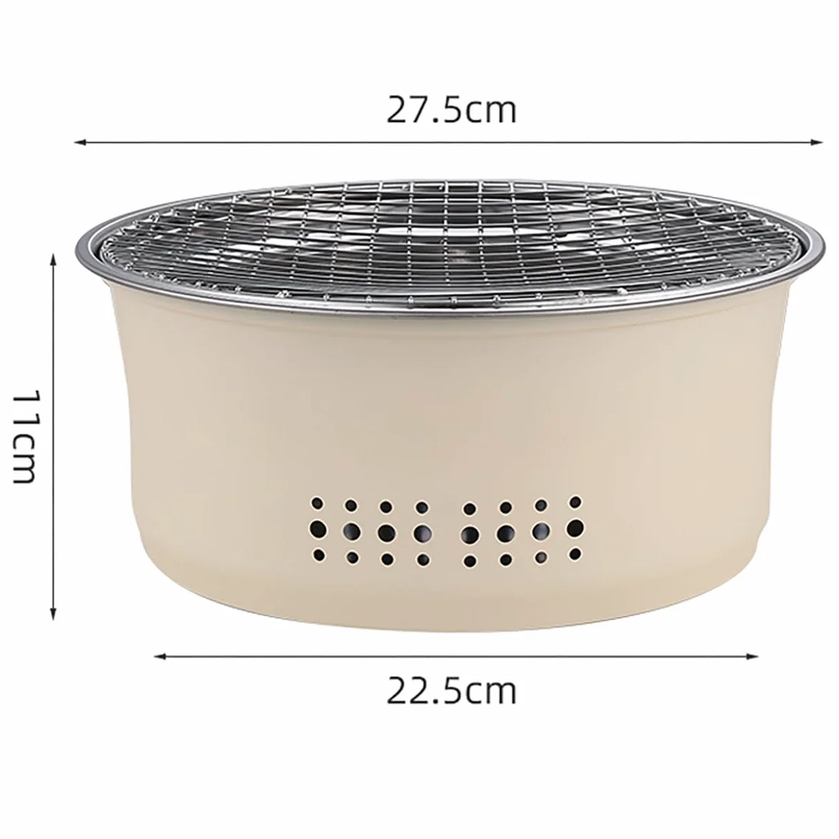 SANQIAHOME Przenośny grill na węgiel ze stali nierdzewnej, 25 cm, antypoślizgowy, okrągły, grill lub gorący garnek, wrząca woda, piec na węgiel drzewny do domu, na imprezę na świeżym powietrzu,