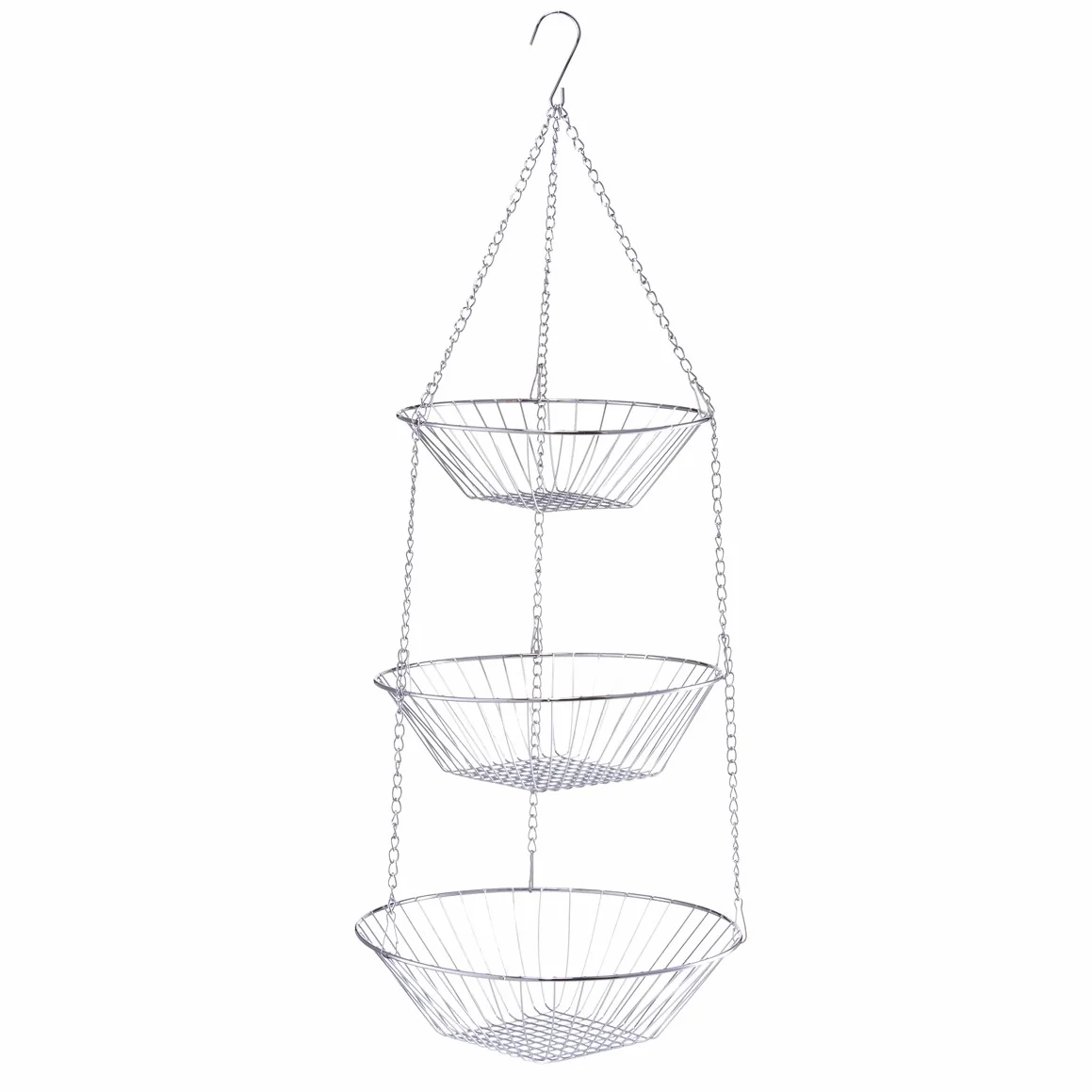 Zeller kosz wiszący 3-komorowy metal chromowany Ø 25,5 x 72 cm
