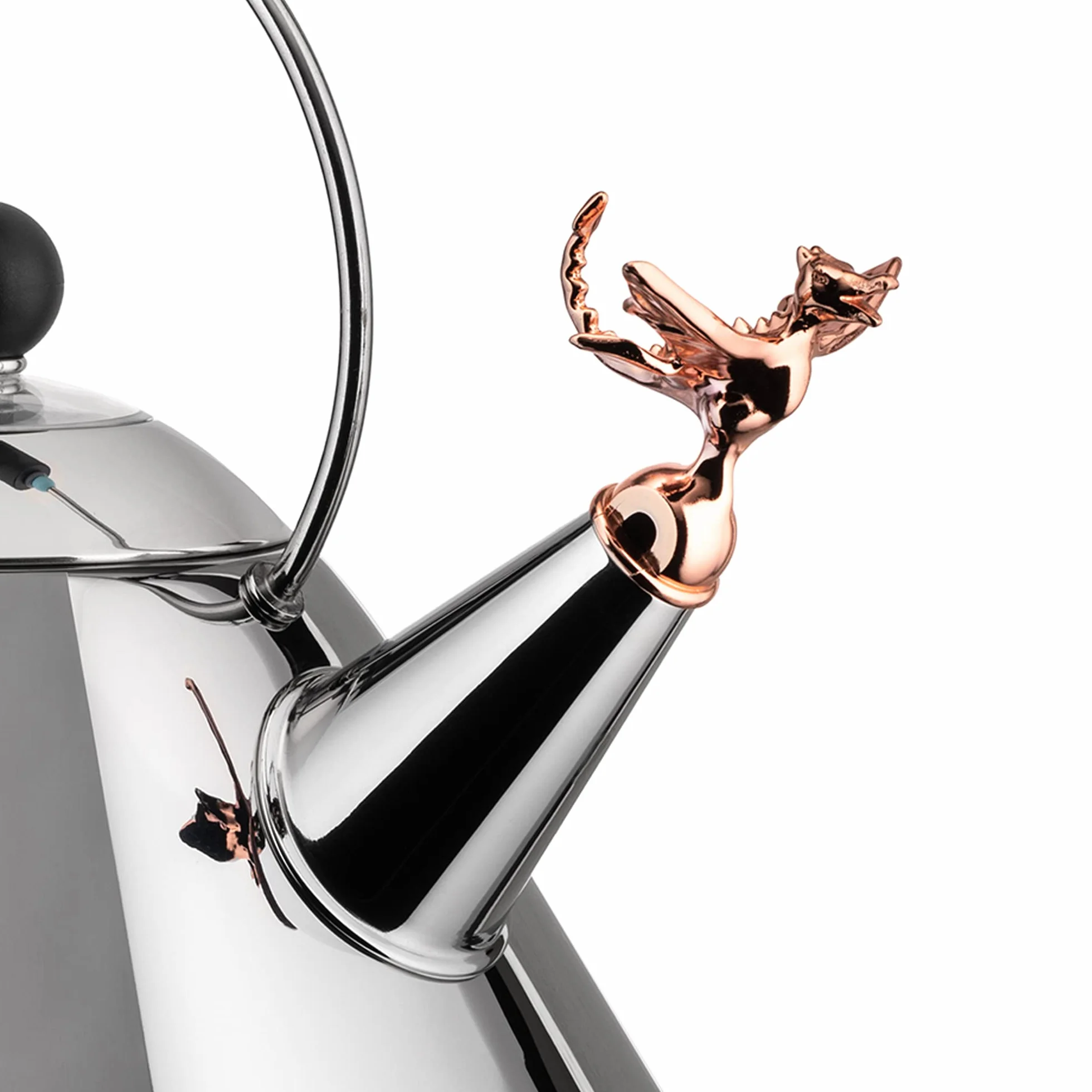 Alessi Tea Rex Design Czajnik z Uchwytem i Gwizdkiem w Kształcie Smoka, Czarny, 2 l