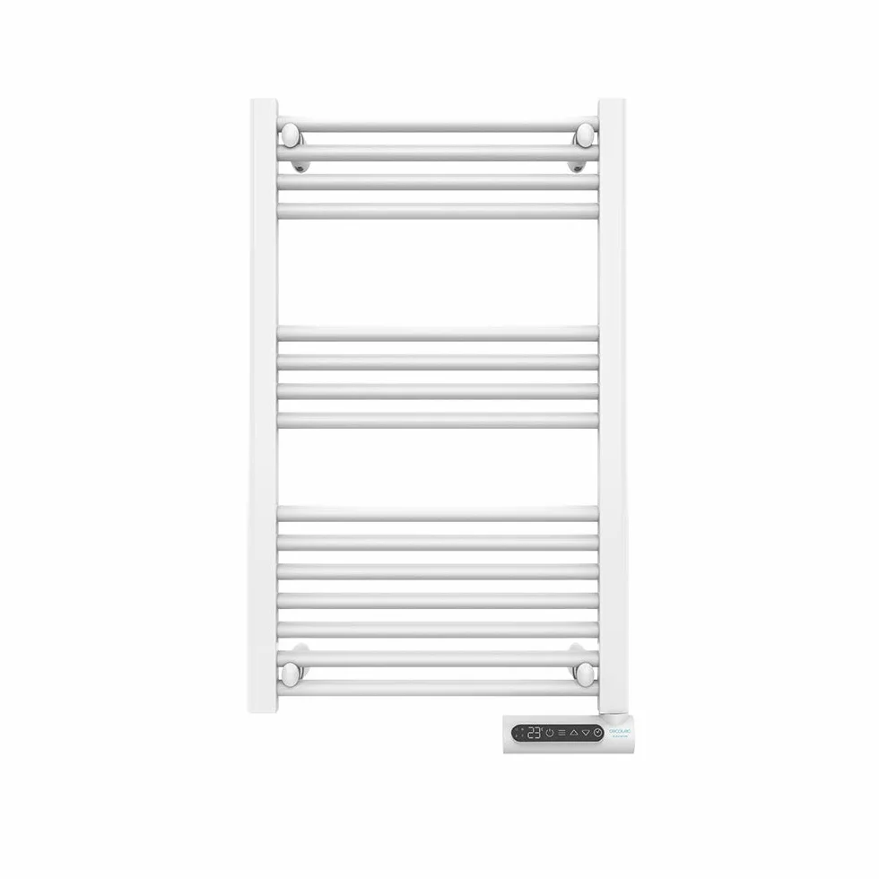 Cecotec Elektryczny wieszak na ręczniki Elektryczny wieszak na ręczniki ReadyWarm 9100 Smart Towel White w płynie o mocy 500 W, z ekranem LED i sterowaniem dotykowym.