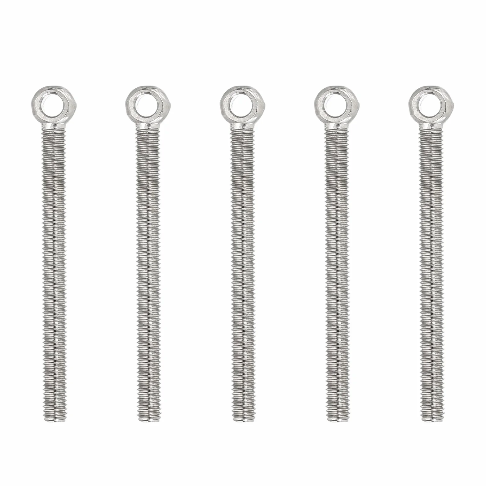 PATIKIL Śruby oczkowe do podnośnika M5x63mm, 5 Sztuk Śruby Oczu Z Ramię Do Maszyn 304 Gwintowany Ze Stali Nierdzewnej Do Podnoszenia Zawieszenie Zaworów Łączników, Srebrny