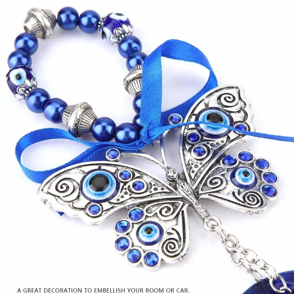 Hztyyier Tureckie Oko Ścienne, amulet przeciwdziałający złemu oku, niebieska szklana zawieszka, dekoracje domowe