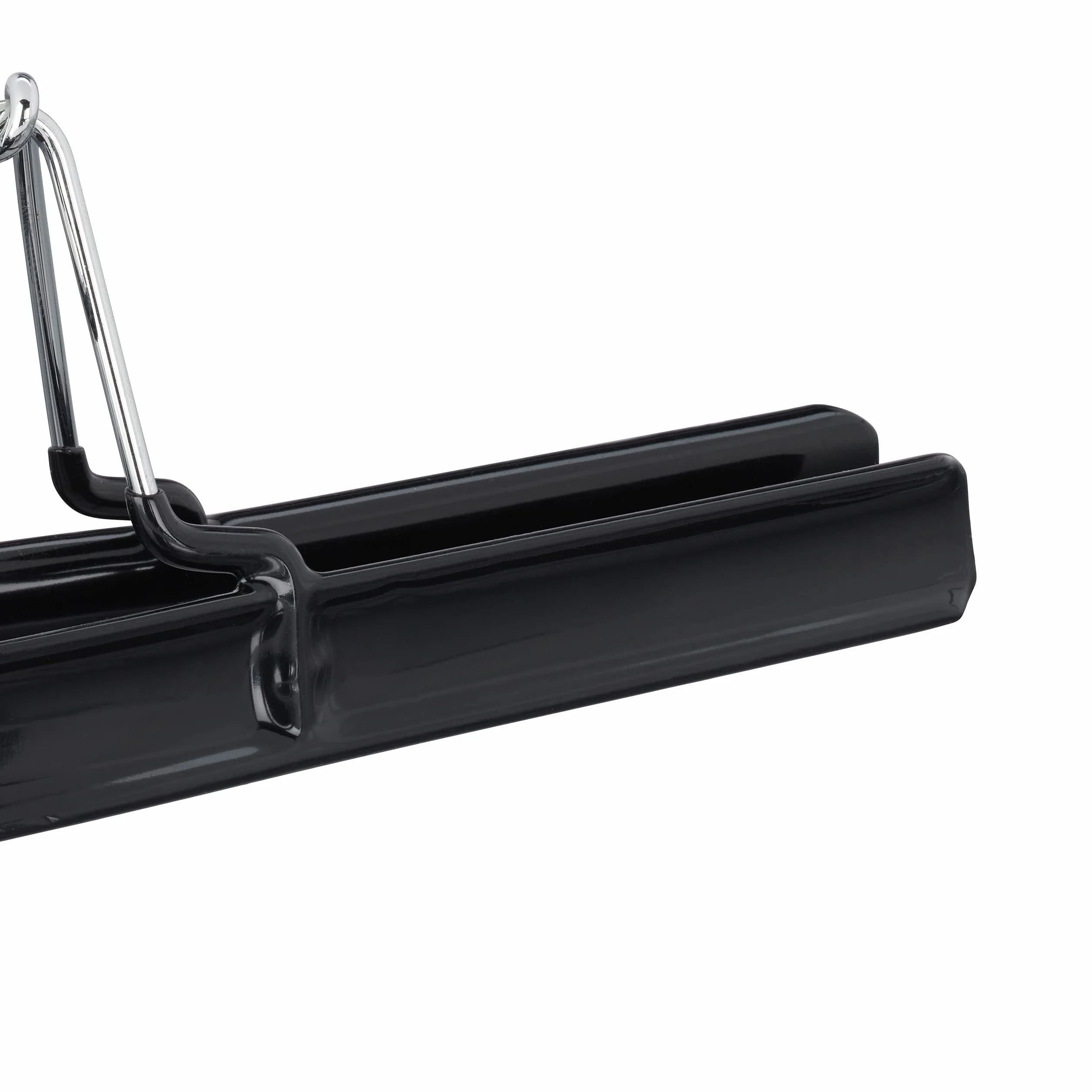 Relaxdays Metalowy wieszak na spodnie zestaw 5 sztuk, hak obracany o 360°, mocno zamykający, pałąk do spódnicy, gumowe zaciski, 26 cm, czarny