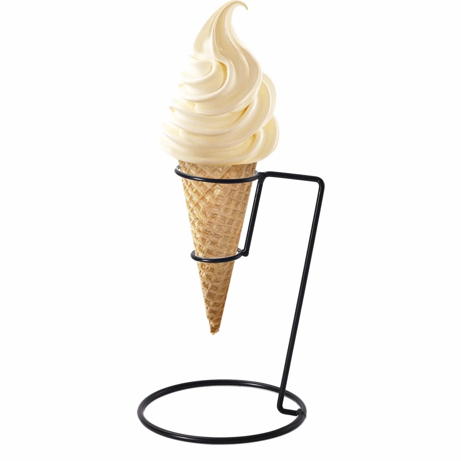 Metalowy stojak na lody z żelaznym uchwytem