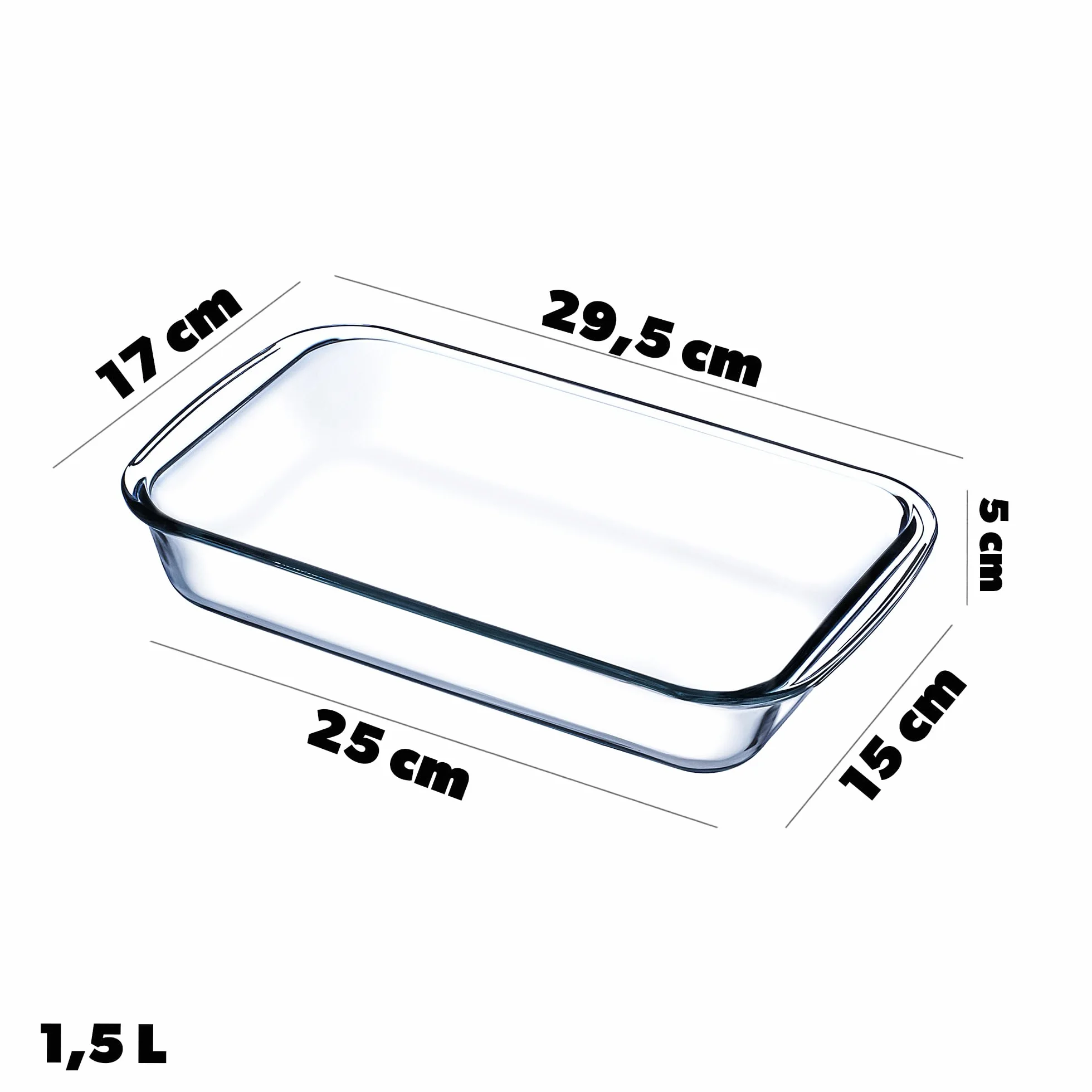 KADAX Prostokątne naczynie żaroodporne 1,5 l do zapiekanek lasagne ciast mięsa piekarnika zmywarki