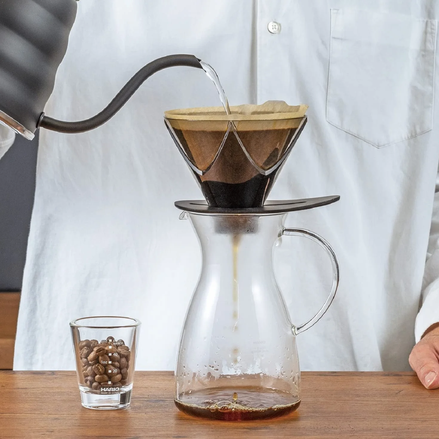 Hario V60 Kubek do picia kawy, Rozmiar 02, Przezroczysty Czarny
