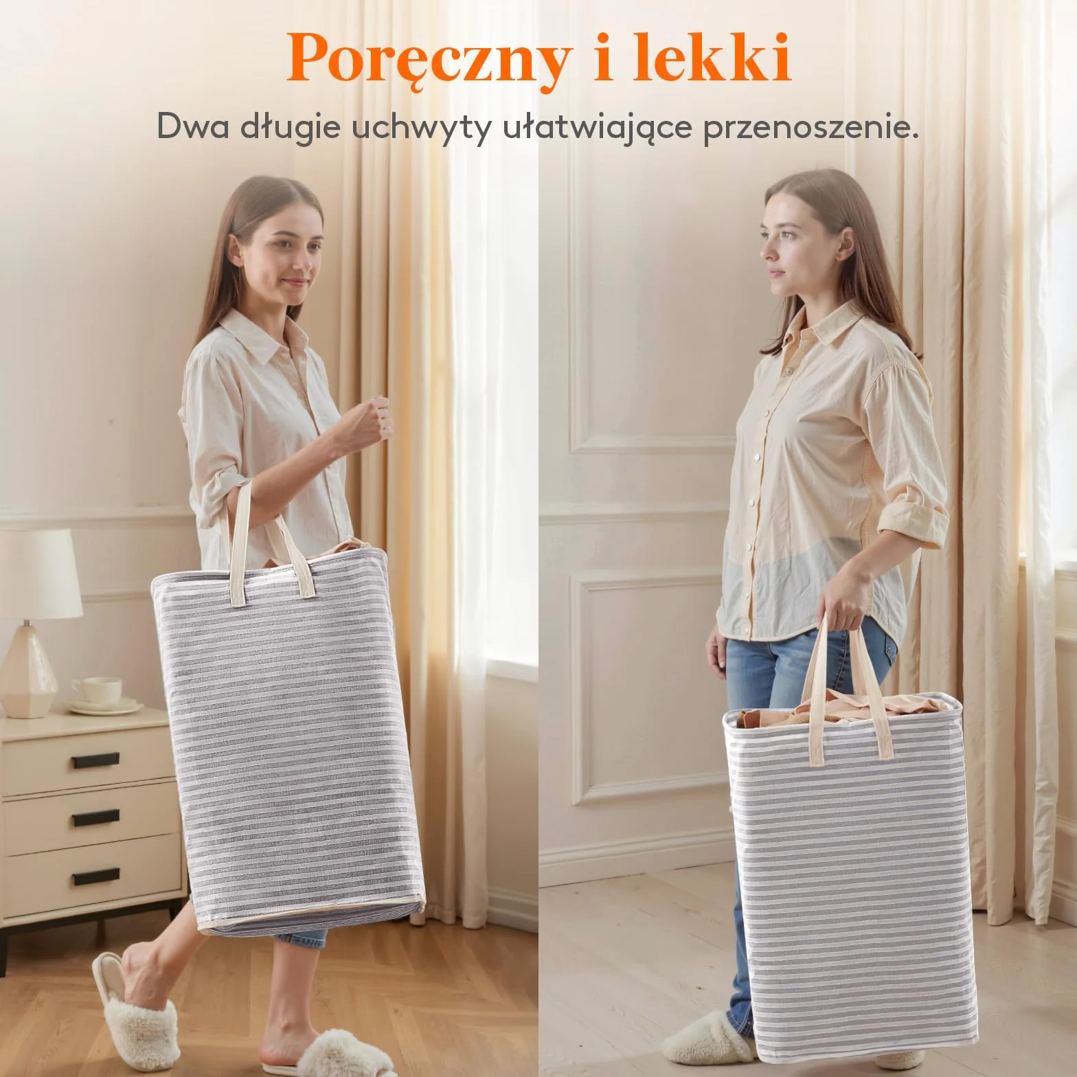 Lifewit Kosz na pranie, 75 l, duży kosz na pranie, składany pojemnik na pranie, wodoszczelny, pojemnik do sortowania prania, z uchwytami na ubrania, ręczniki, zabawki, szary