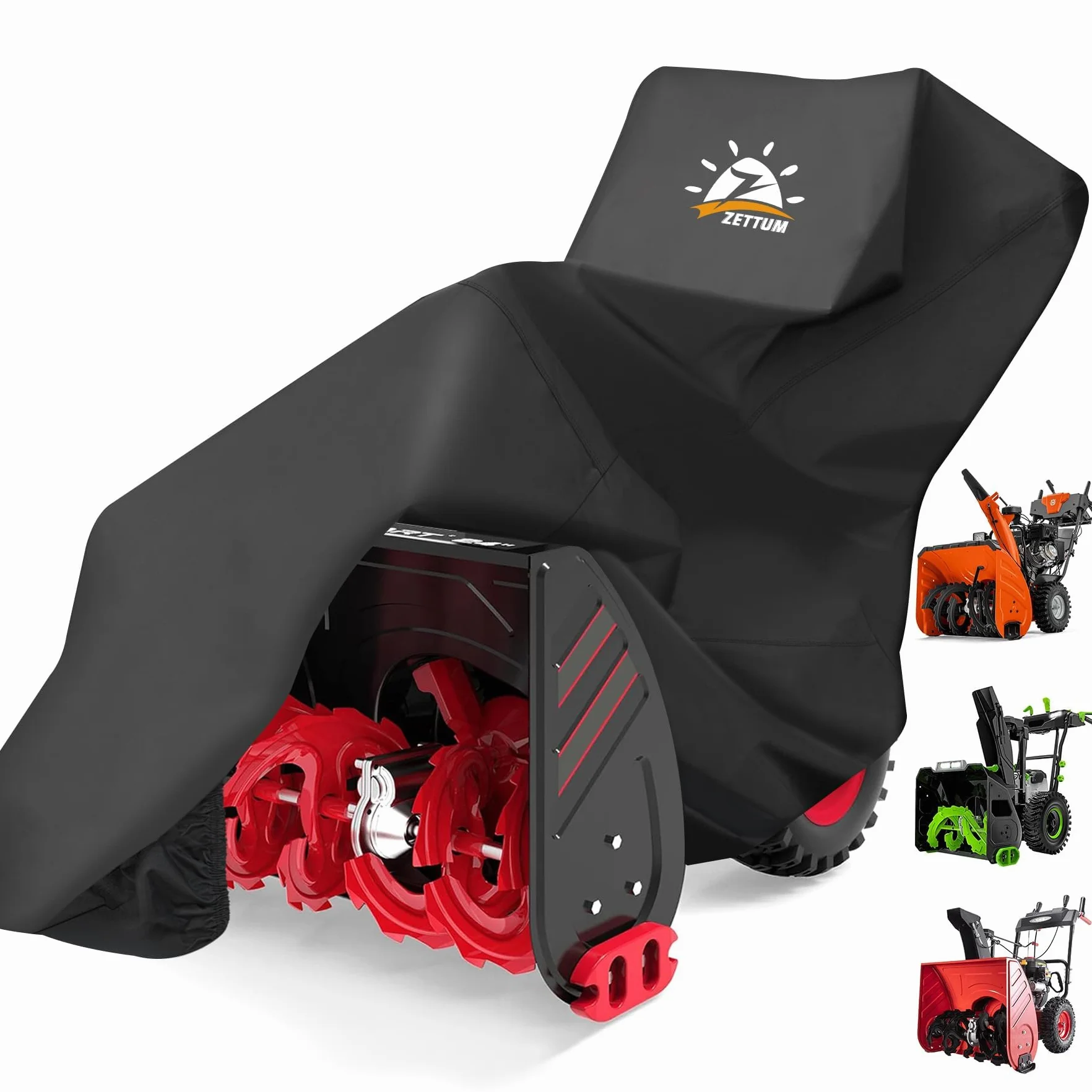 Zettum Osłona na odśnieżarkę, 600 D, powłoka PU, wodoszczelna i Heavy Duty, akcesoria do odśnieżarki EGO, Honda, Ryobi, Cub Cadet, Ariens, Troy Bilt, Toro