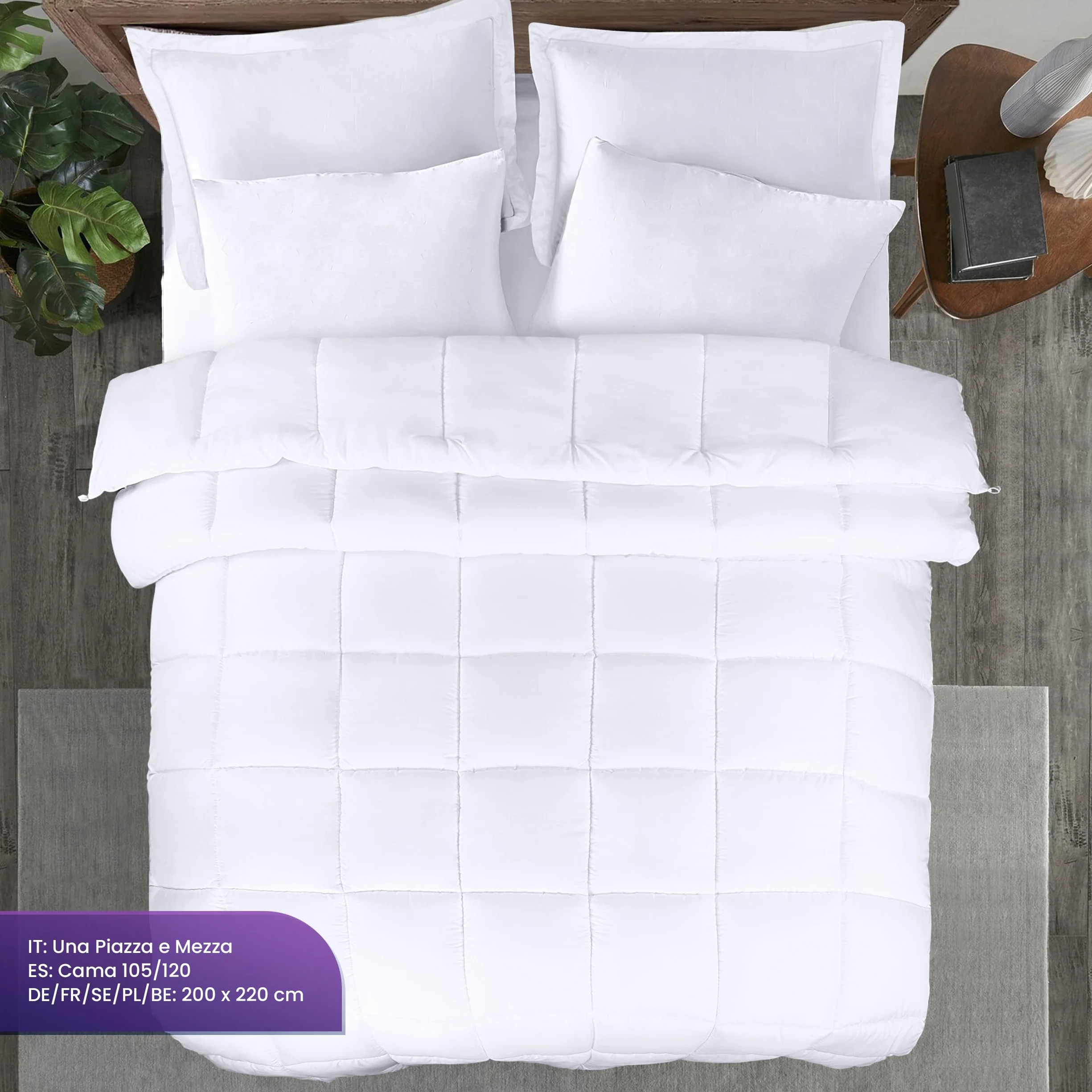 Kołdra Utopia Bedding 200 x 220 cm, kołdra całoroczna, wypełnienie 370 GSM, oddychający koc do spania, kołdra, super miękka i przytulna (biała)