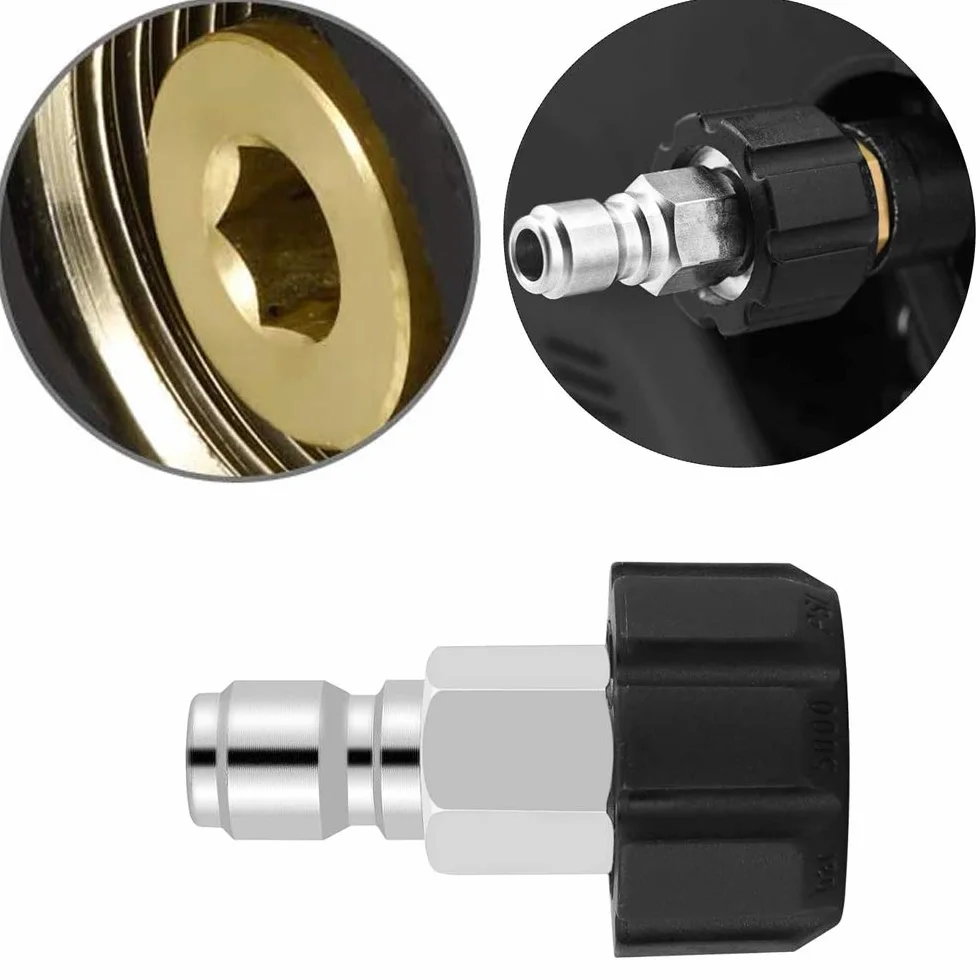 JINXM zestaw adapterów do myjki wysokociśnieniowej M22 3/8" Quick Connect do podłączenia pistoletu natryskowego