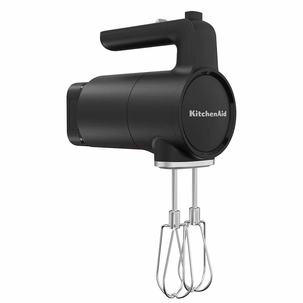 Kitchenaid Bezprzewodowy mikser ręczny Go Cordless - elektryczny mikser z 7 stopniami prędkości, 2 trzepaczki turbo, akumulator w zestawie, czarny