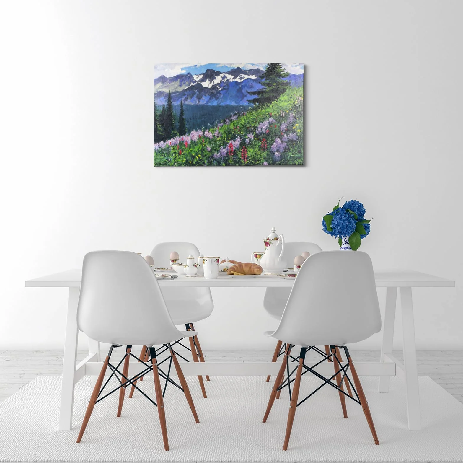 JBER Sztuka ścienna na płótnie, dekoracja stołu ściennego do sypialni, salonu, piękny prezent, obraz olejny na płótnie do pokoju - 60 x 40 cm (WildGrassHill)