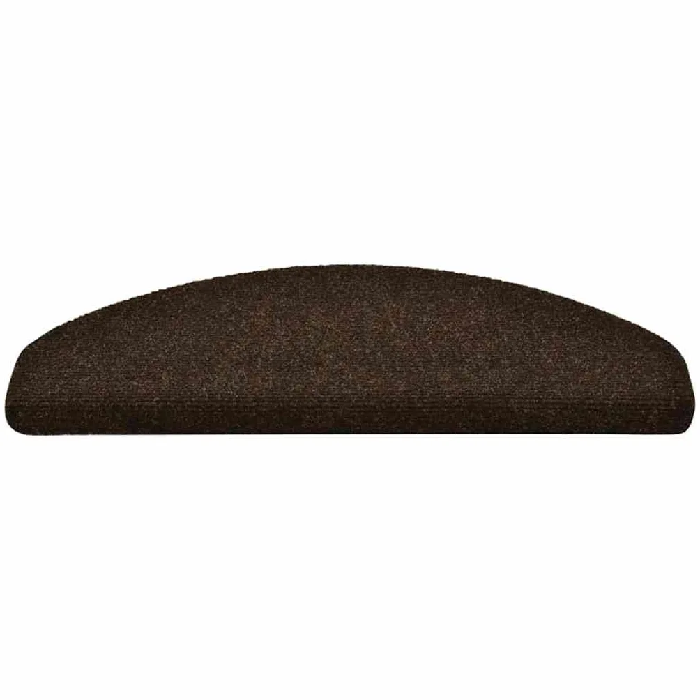 vidaXL Maty na schody samoprzylepne 15 szt. 65x21x4 cm Brązowe półokrągłe duże