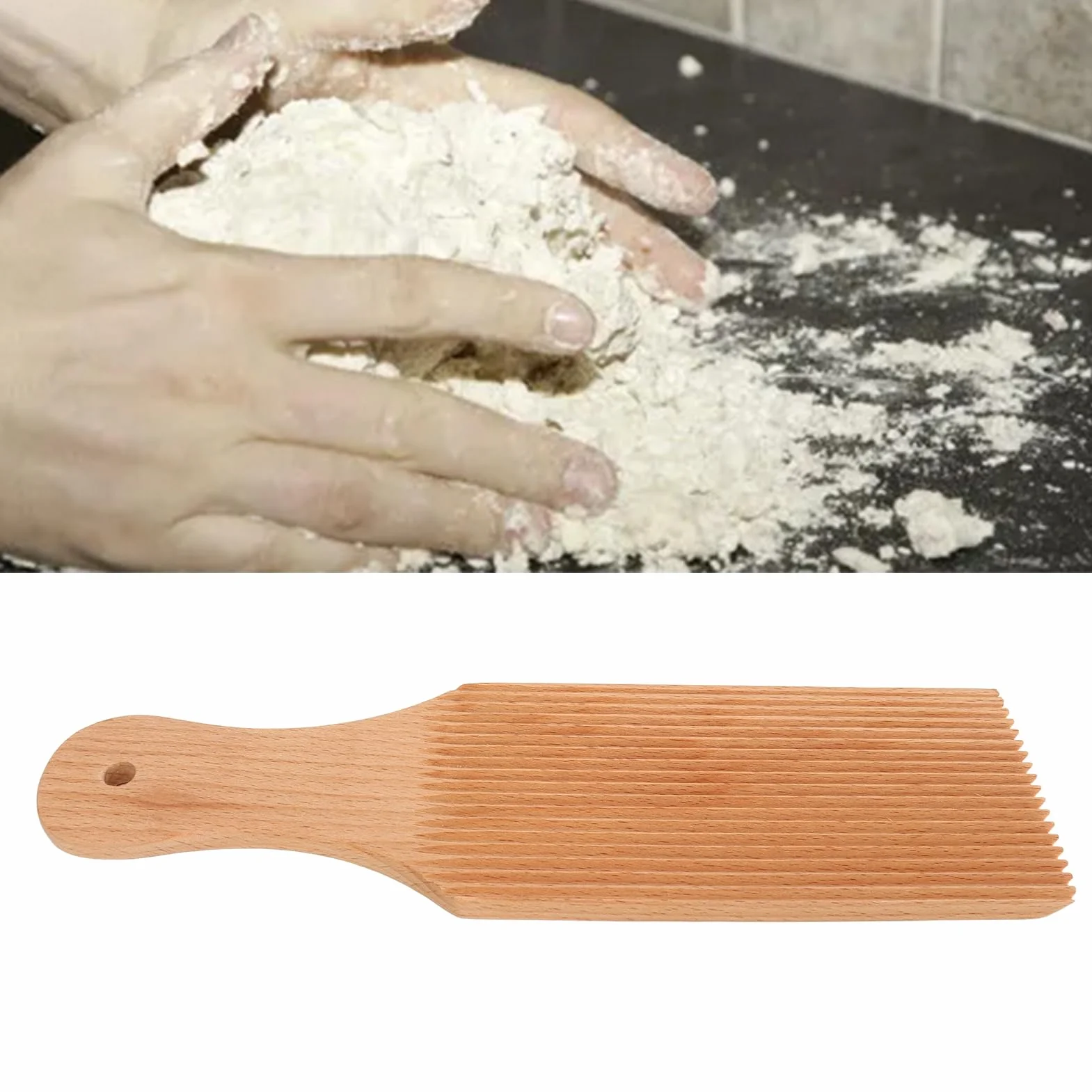 Deska do Gnocchi Bukowa, Lekka, Trwała Rolka do Makaronu